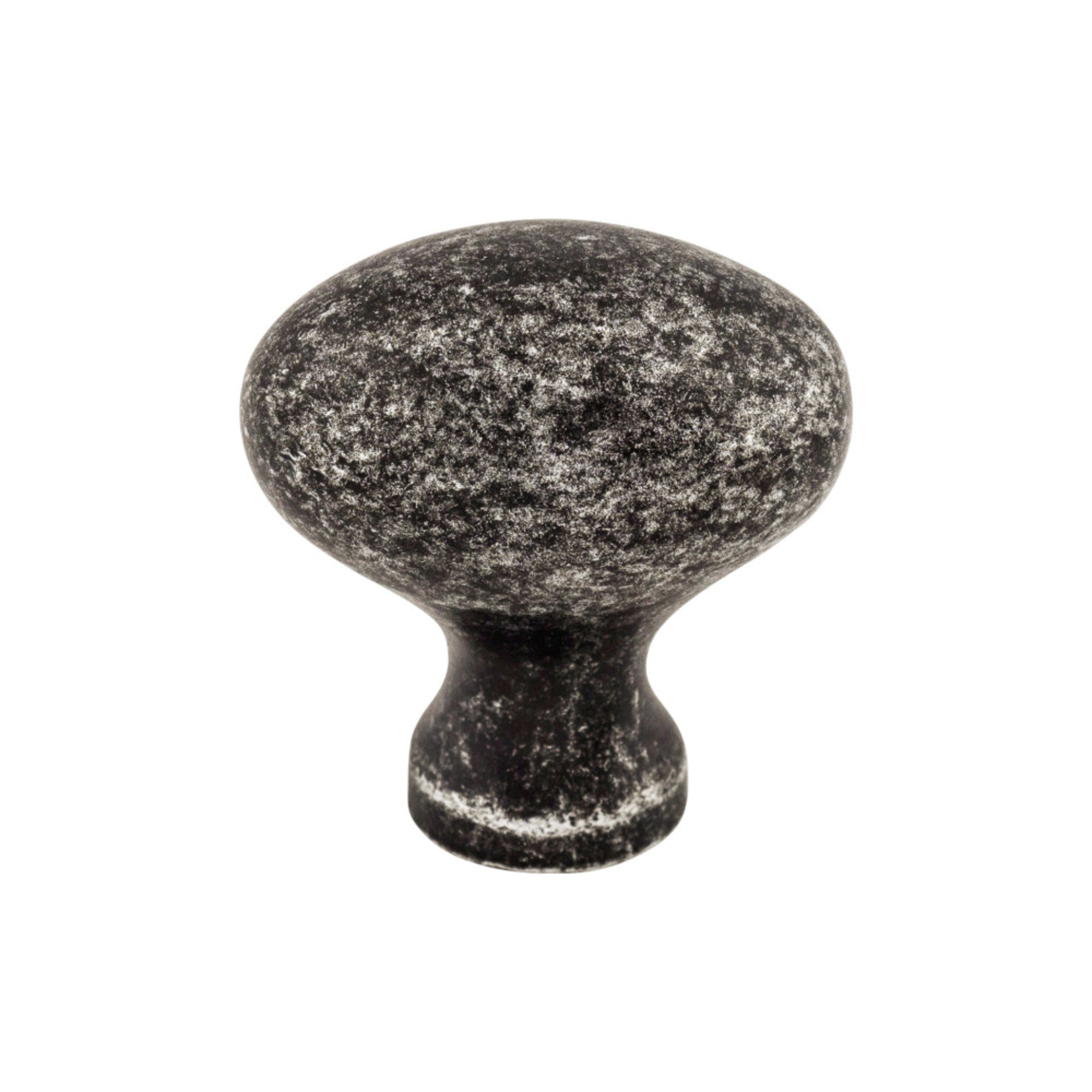 Egg 1 1/4" Length Oval Knob - Black Iron
