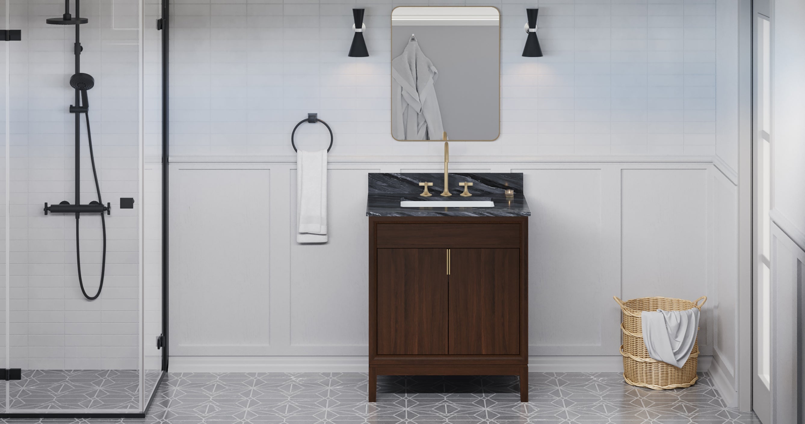 30" Theodora Vanity – Dark Walnut