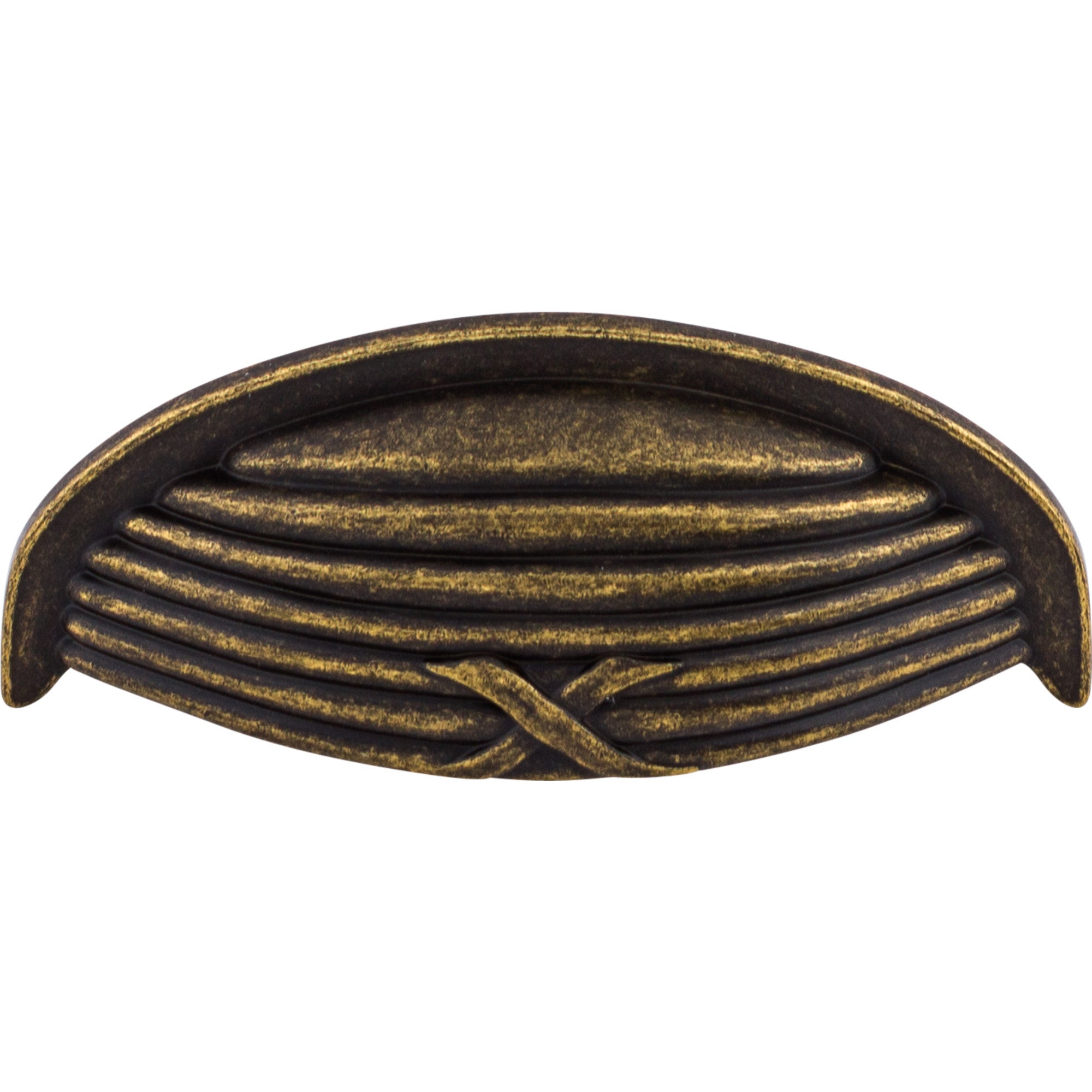 Ribbon & Reed Cup/Bin Pull - German Bronze