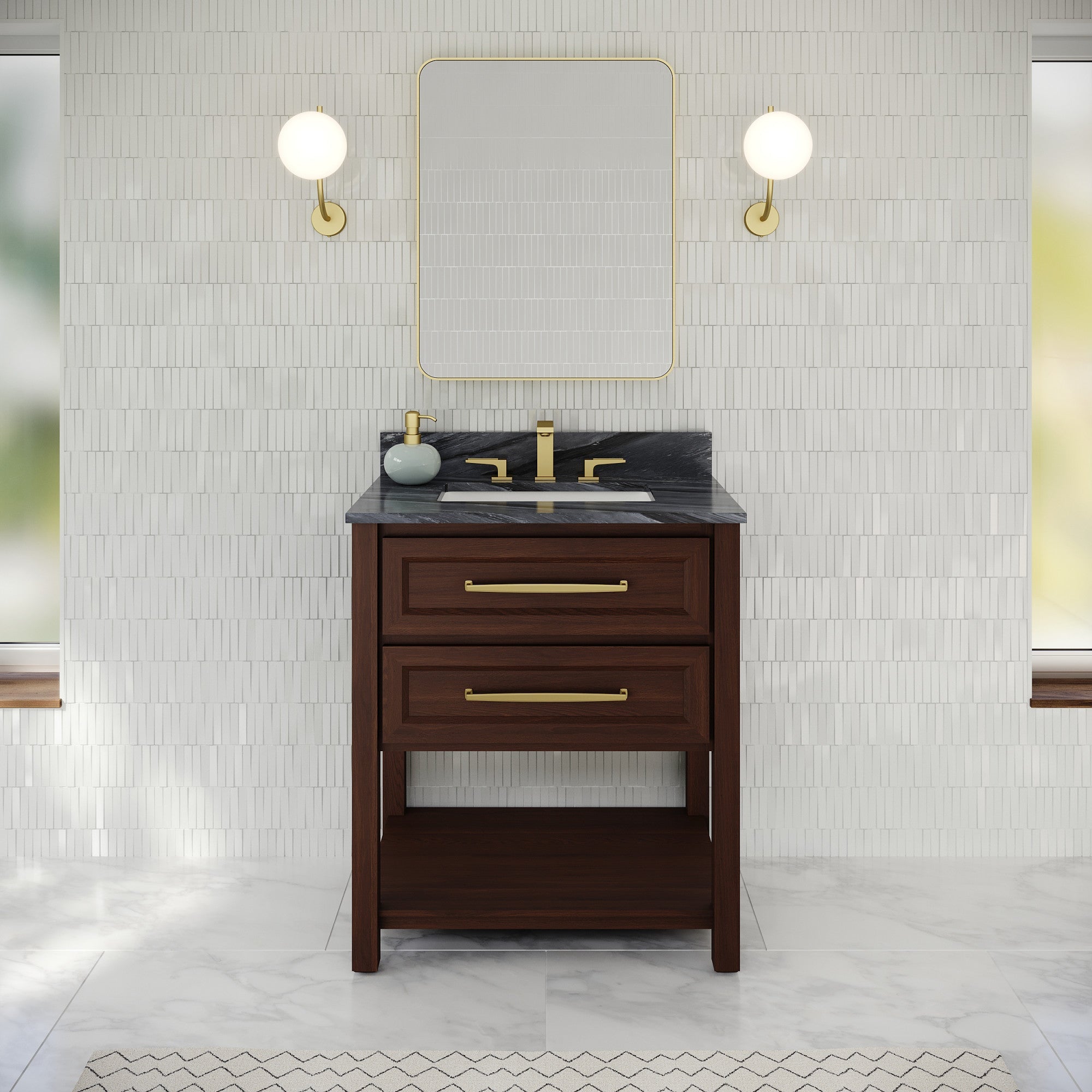30" Kipling Vanity – Dark Walnut
