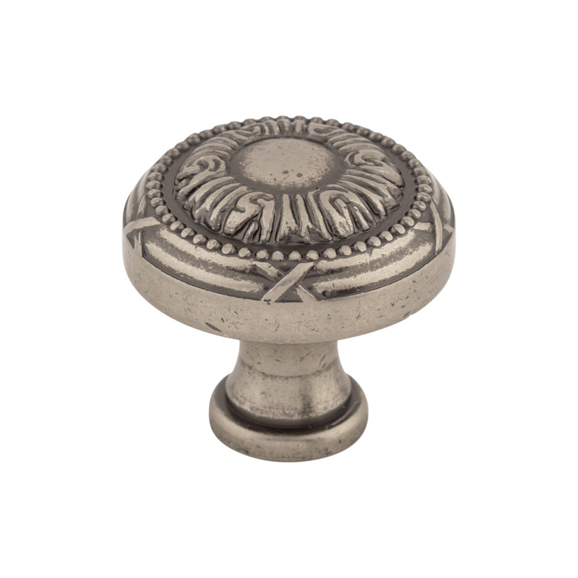 Ribbon Round Knob - Pewter Antique