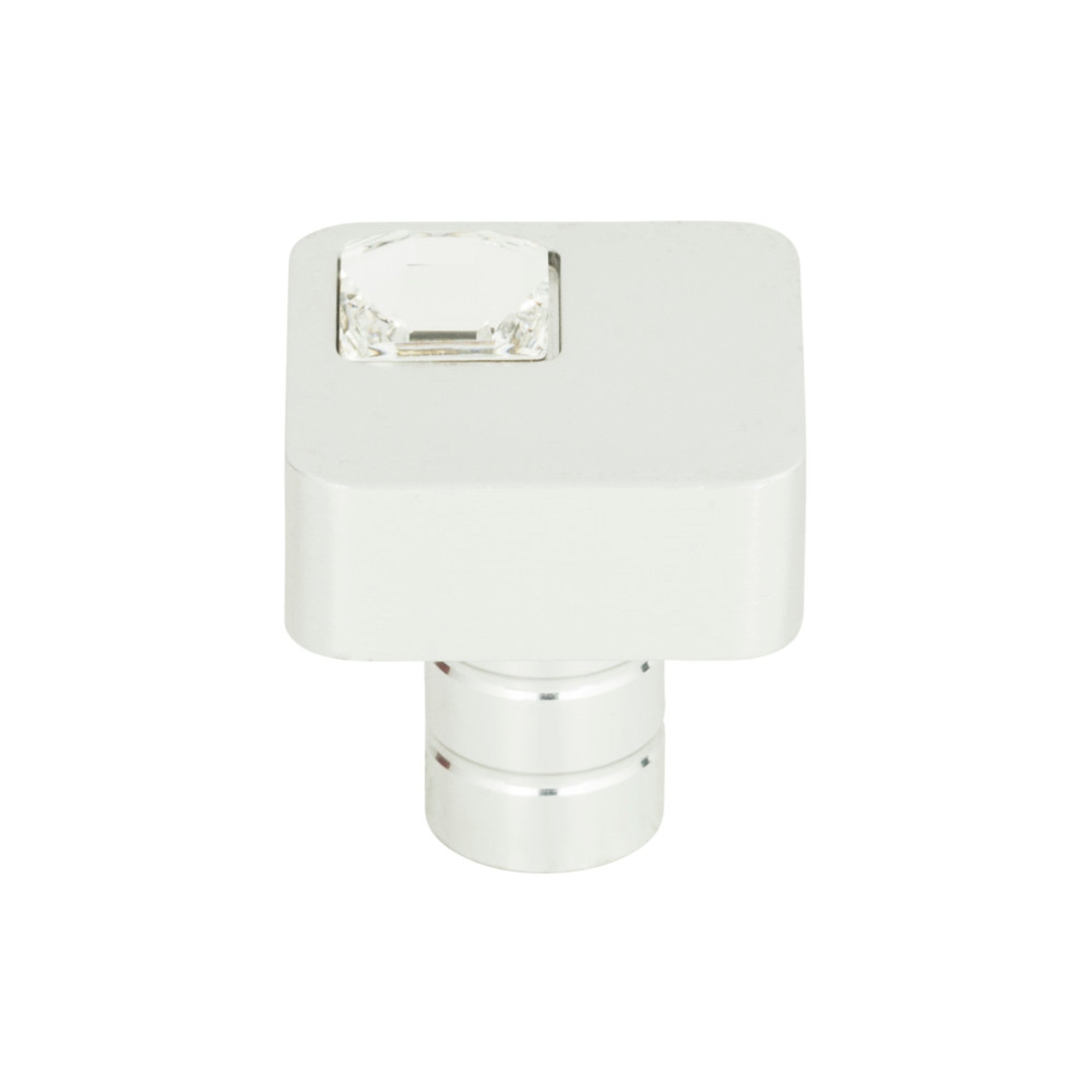 Crystal Square Knob - Matte Chrome