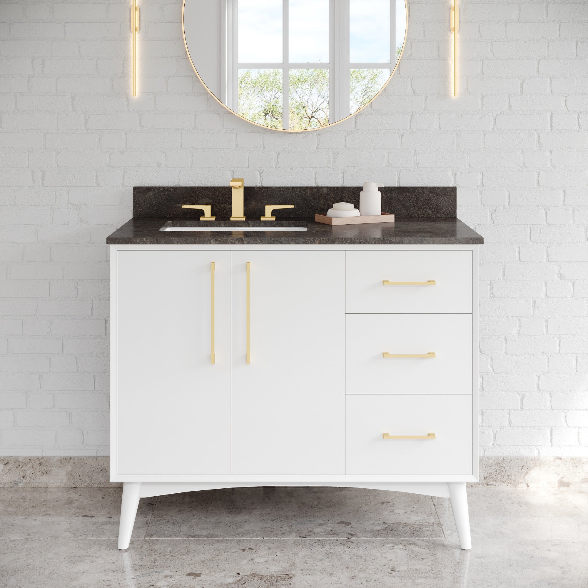 42" Dashwood Vanity – Left Offset – White