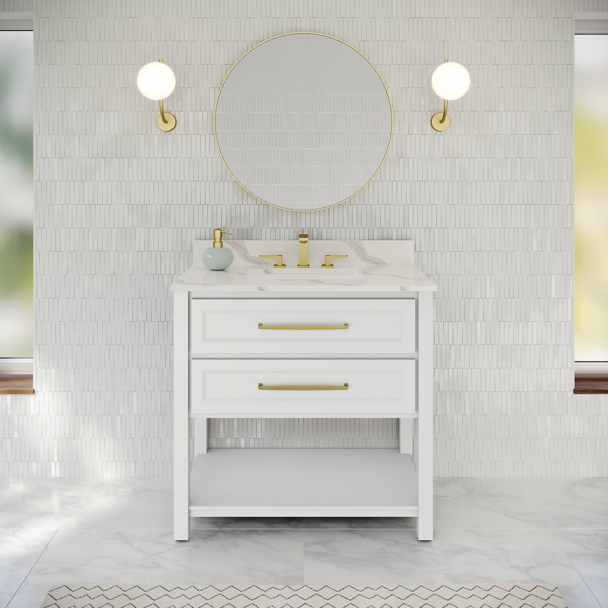 36" Kipling Vanity – White