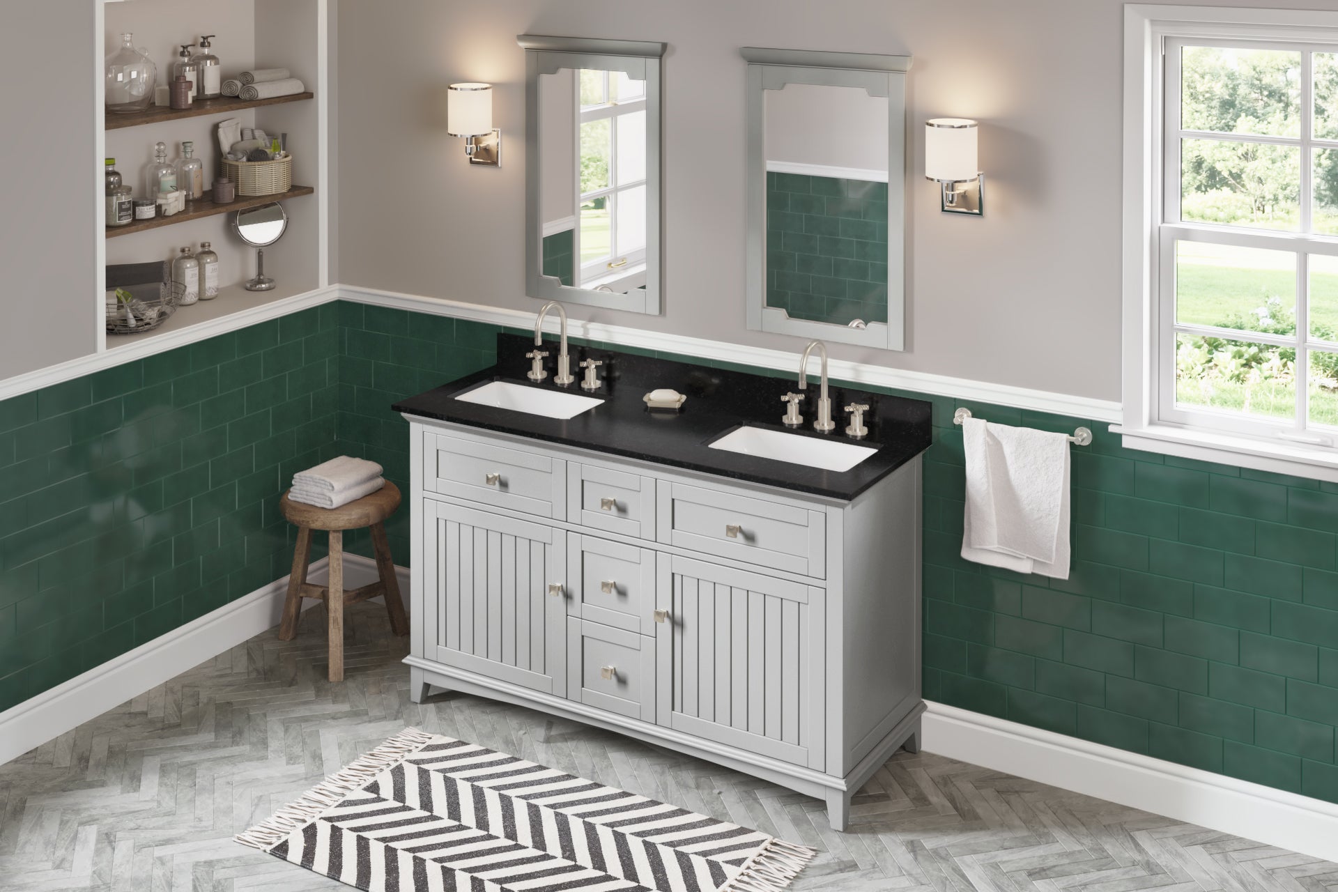60" Savino Vanity – Double Bowl – Grey