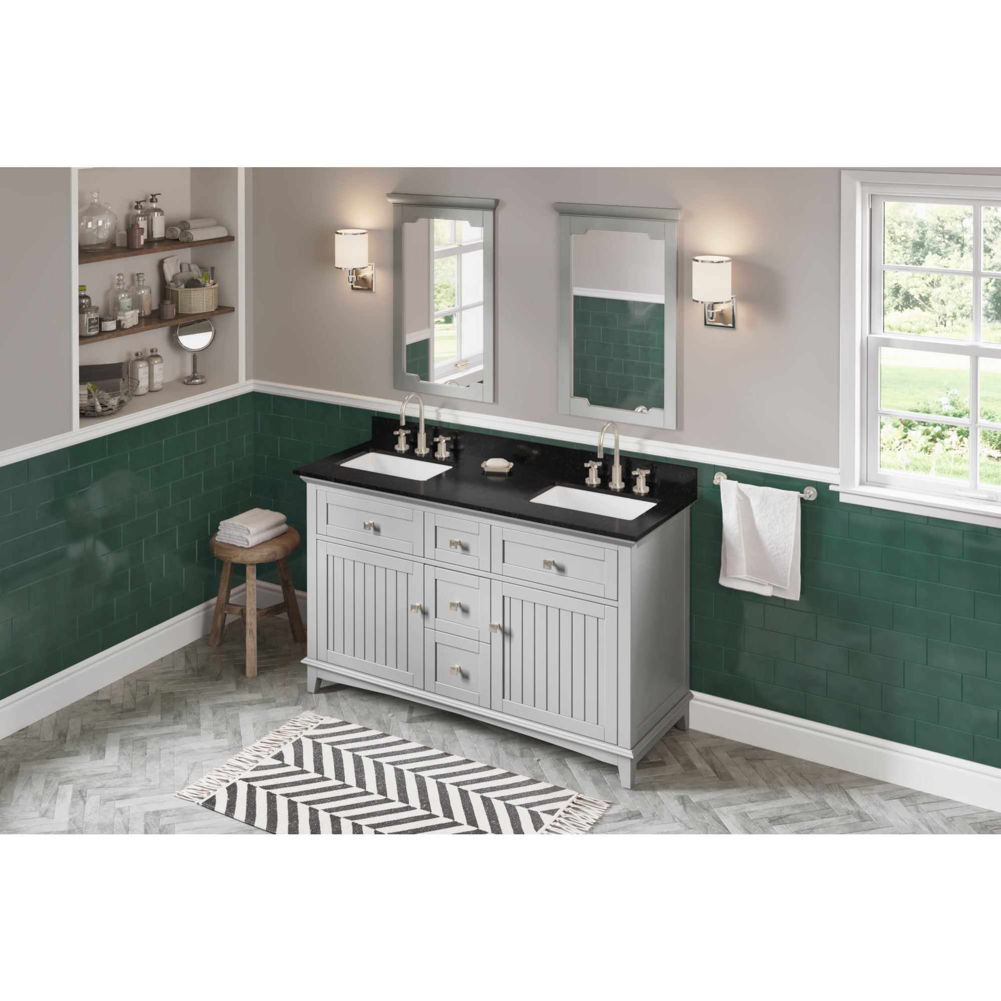 60" Savino Vanity – Double Bowl – Grey