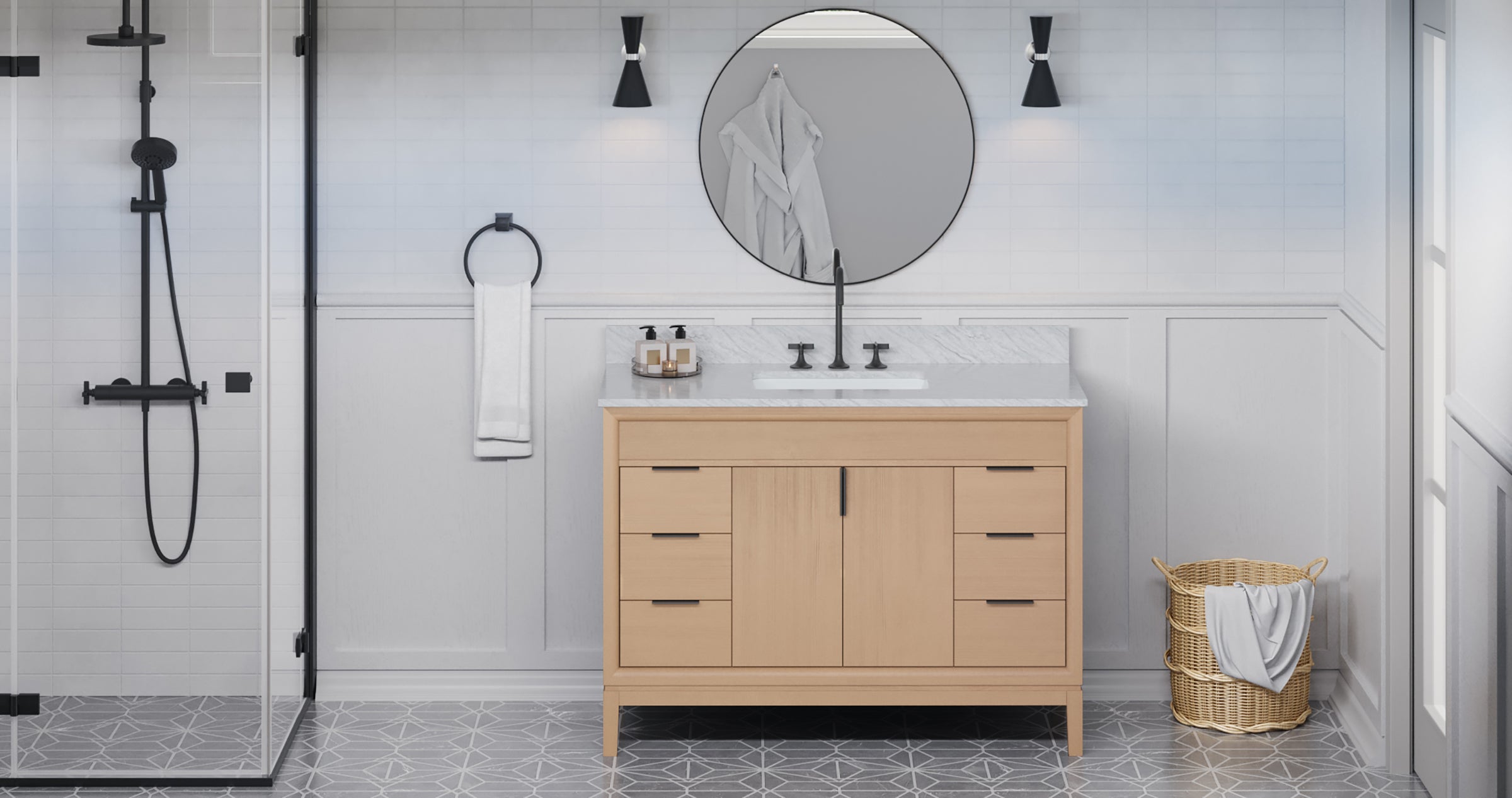 48" Theodora Vanity – Natural Oak