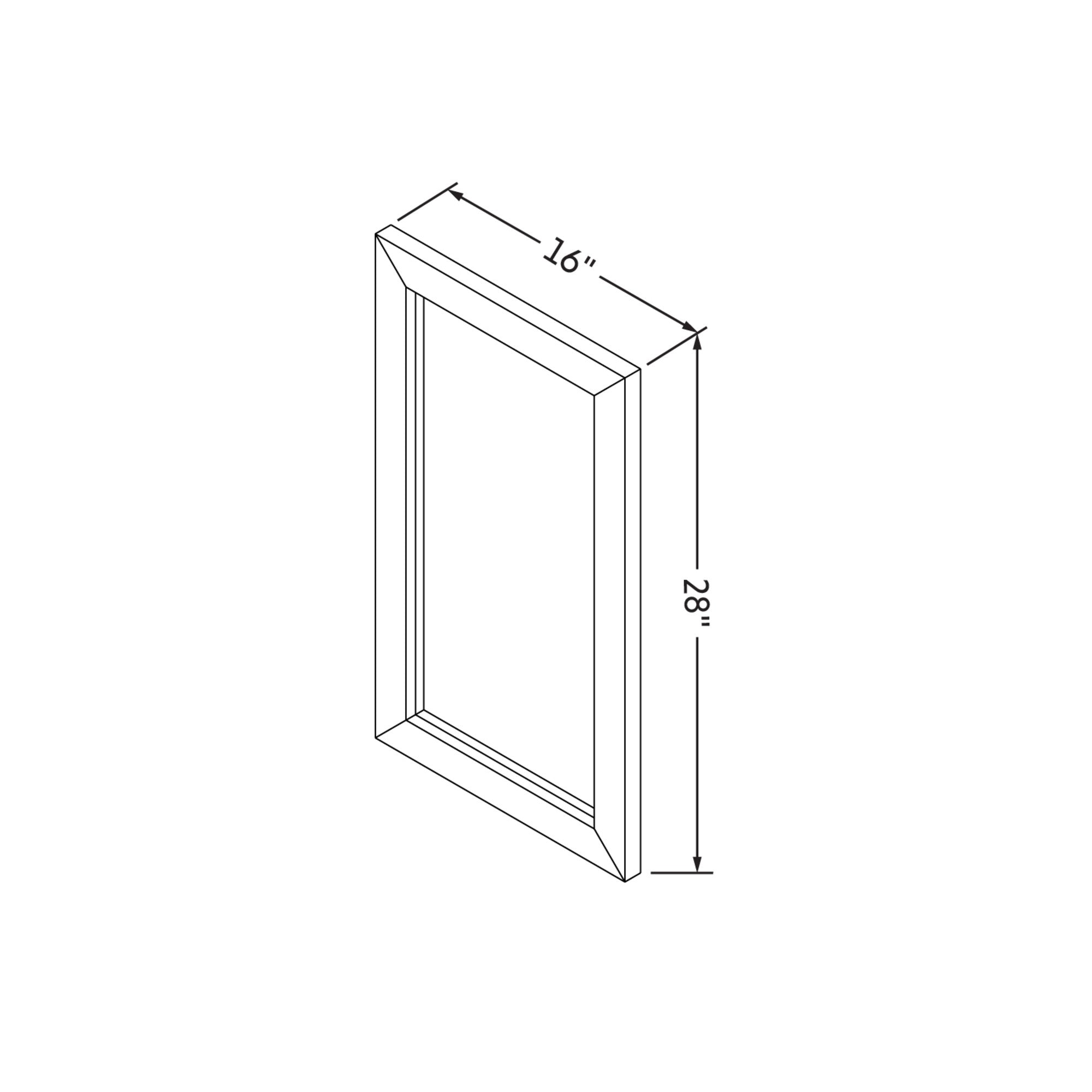 16 W x 1" D x 28" H Grey Cade mirror