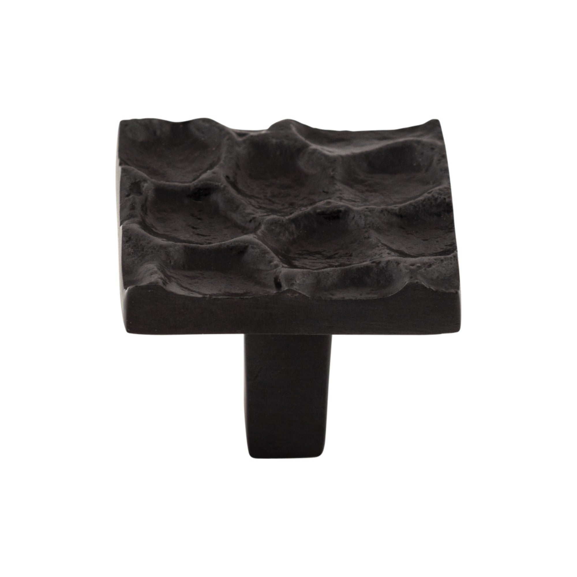 Cobblestone 1 3/8" Length Square Knob - Coal Black