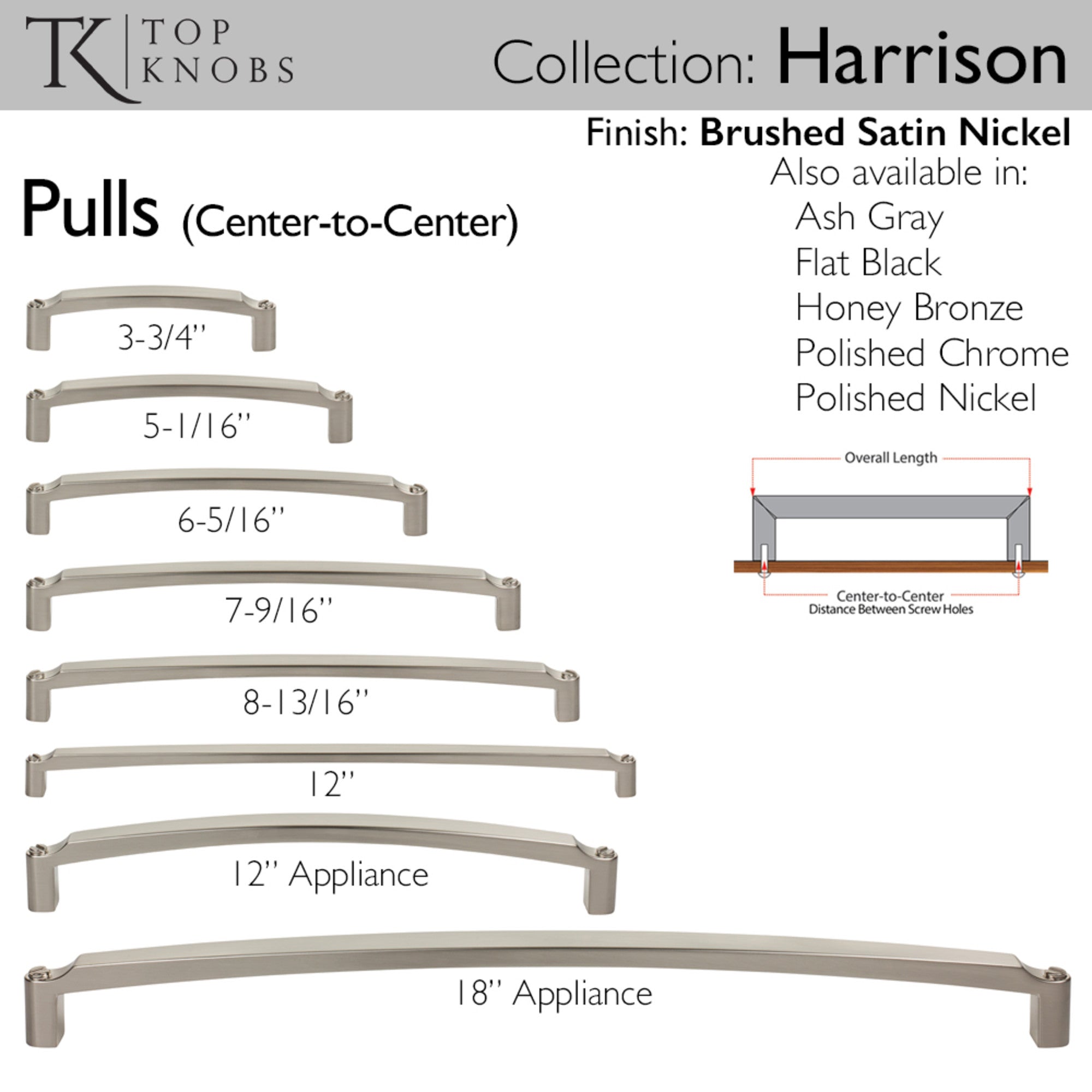 Harrison 2 1/2" Center to Center Bar Pull - Brushed Satin Nickel