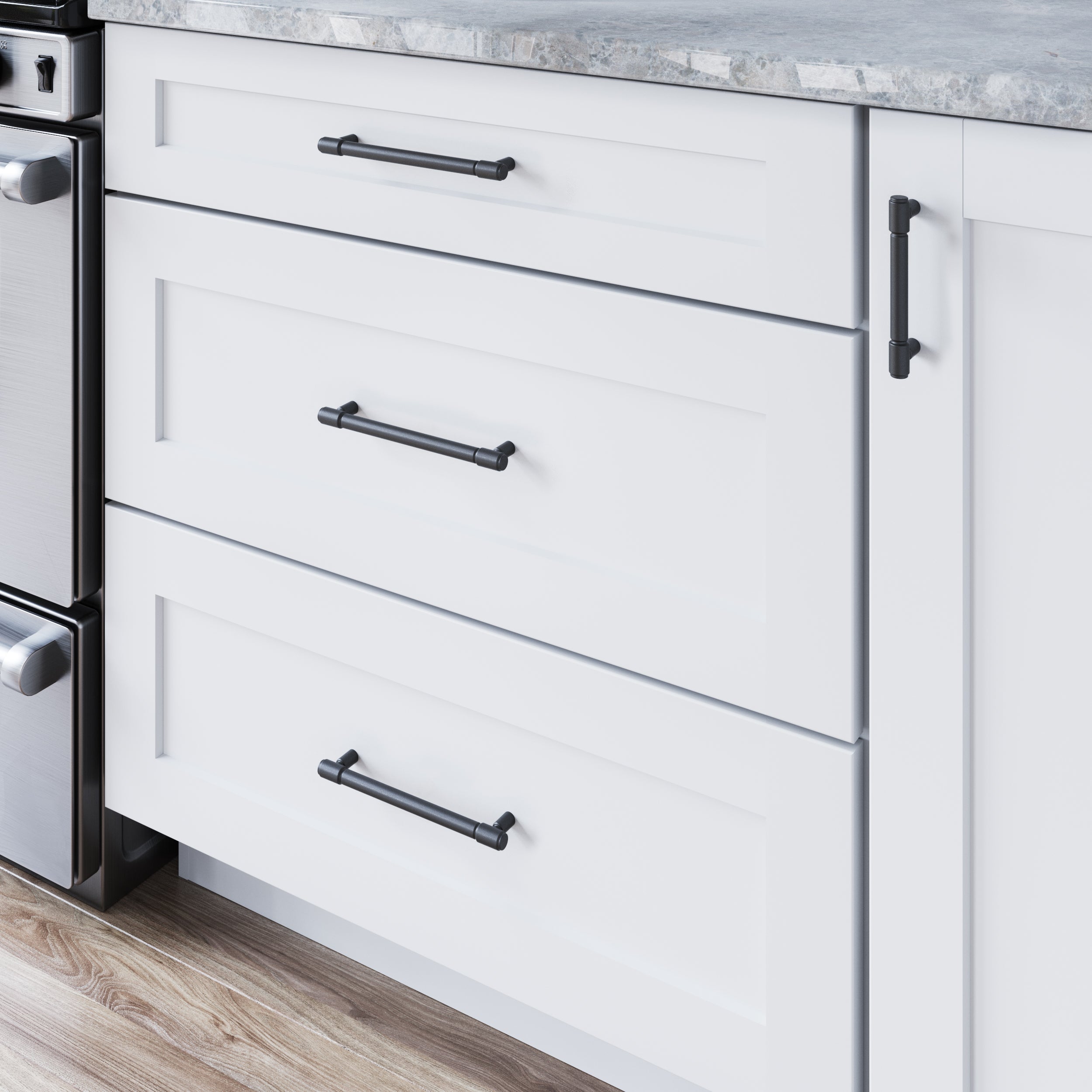 Clarence 6 5/16" Center to Center Bar Pull - Flat Black