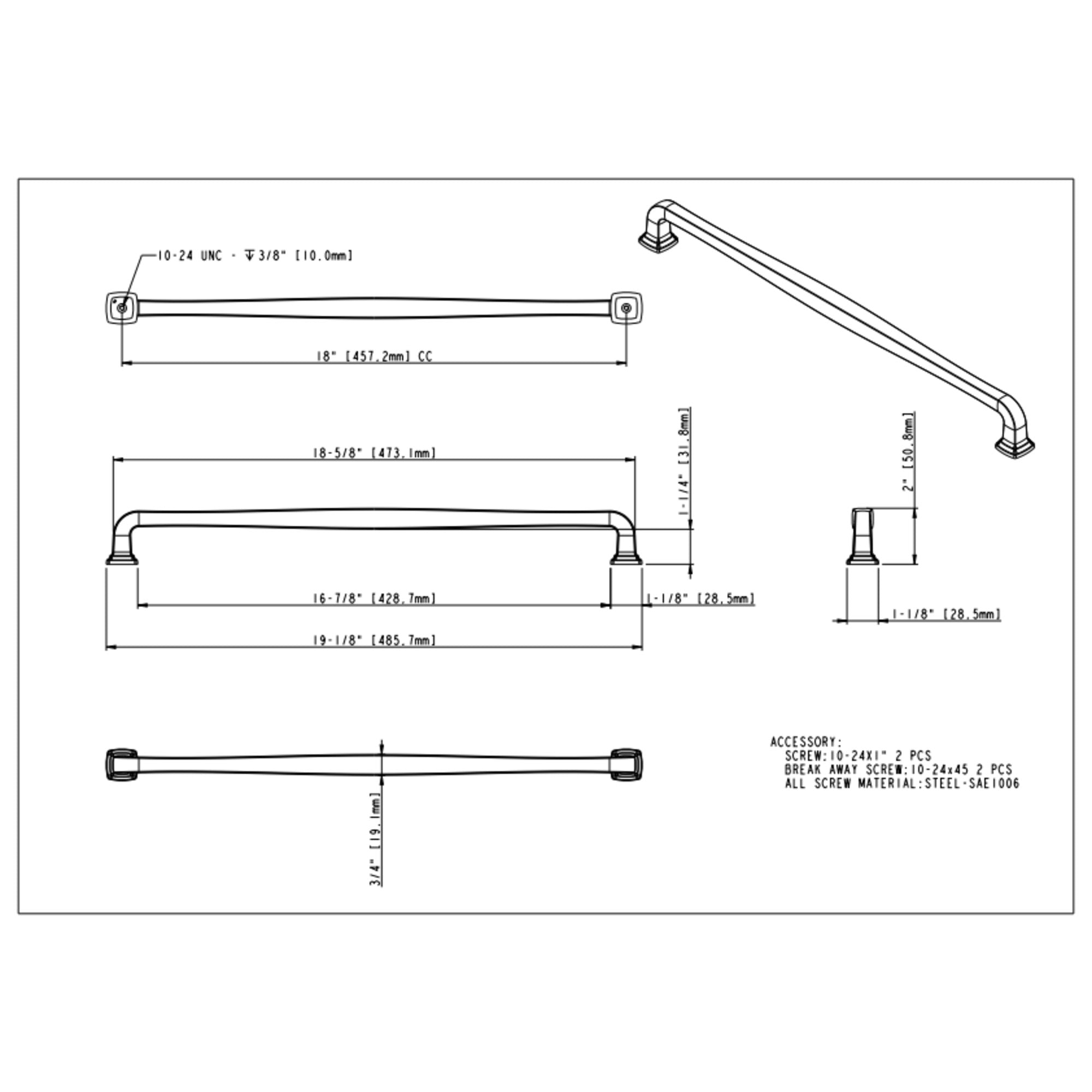 Fontana 18" Center-to-Center Appliance Pull