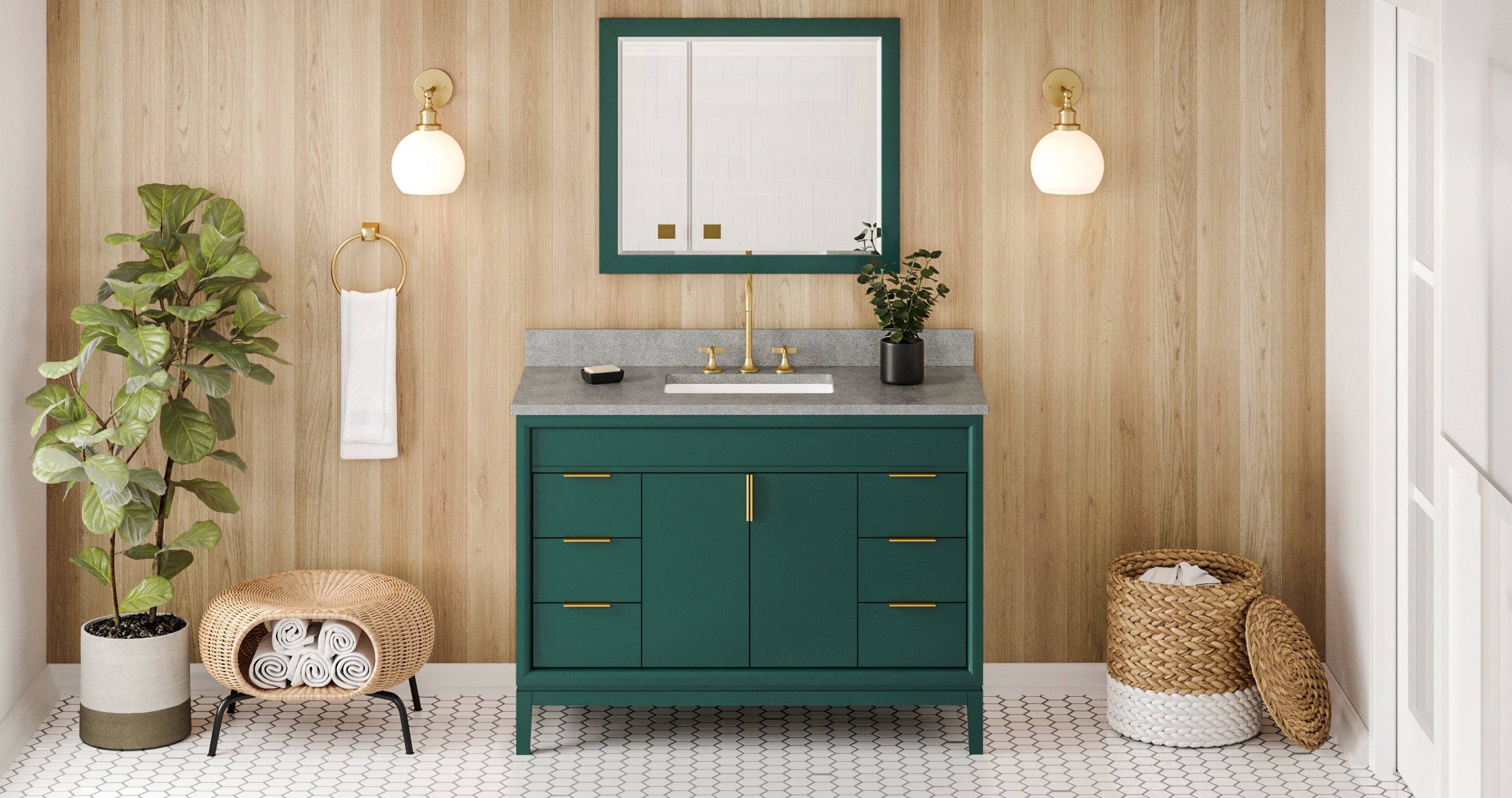 48" Theodora Vanity – Forest Green