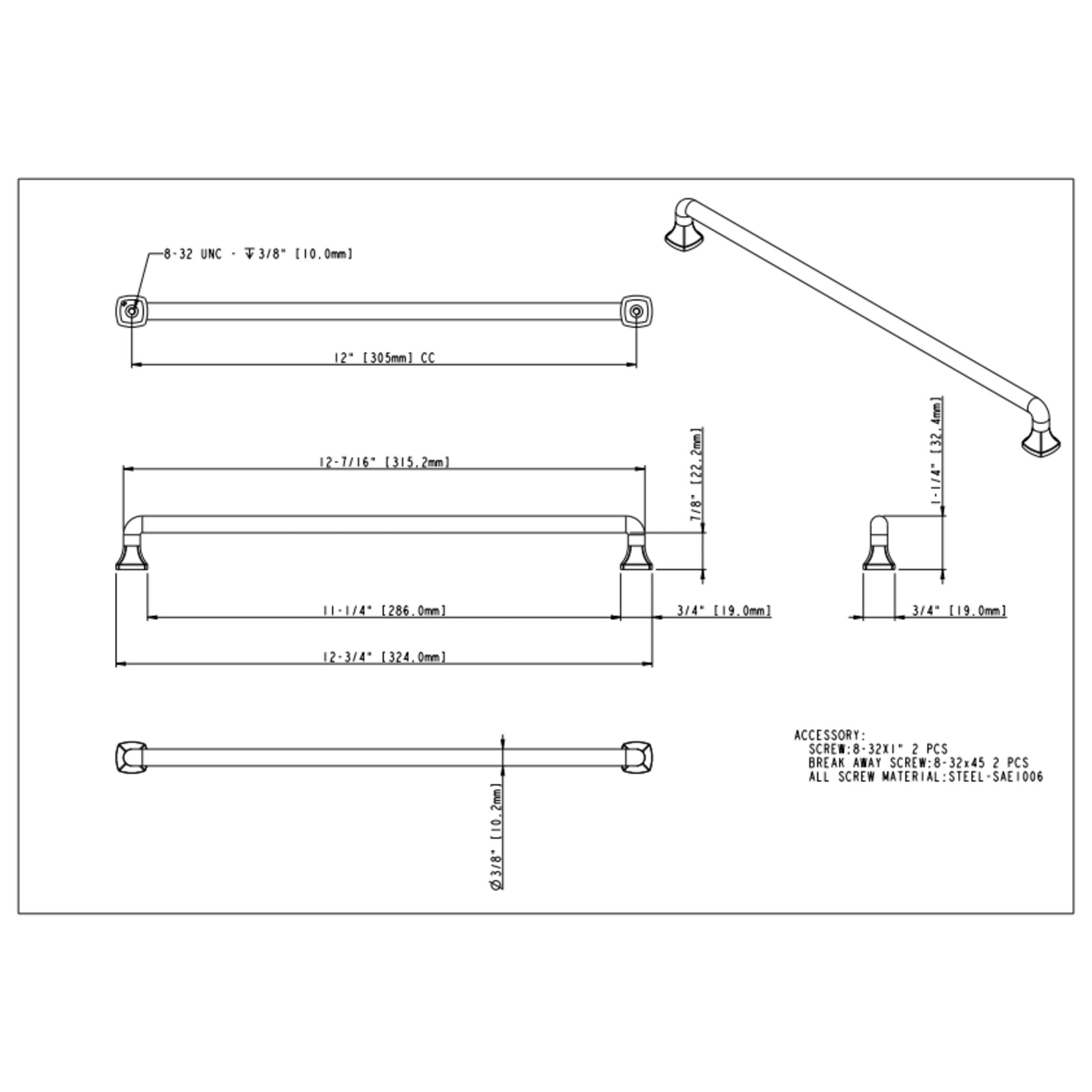 Griffin 305 mm Center-to-Center Bar Pull