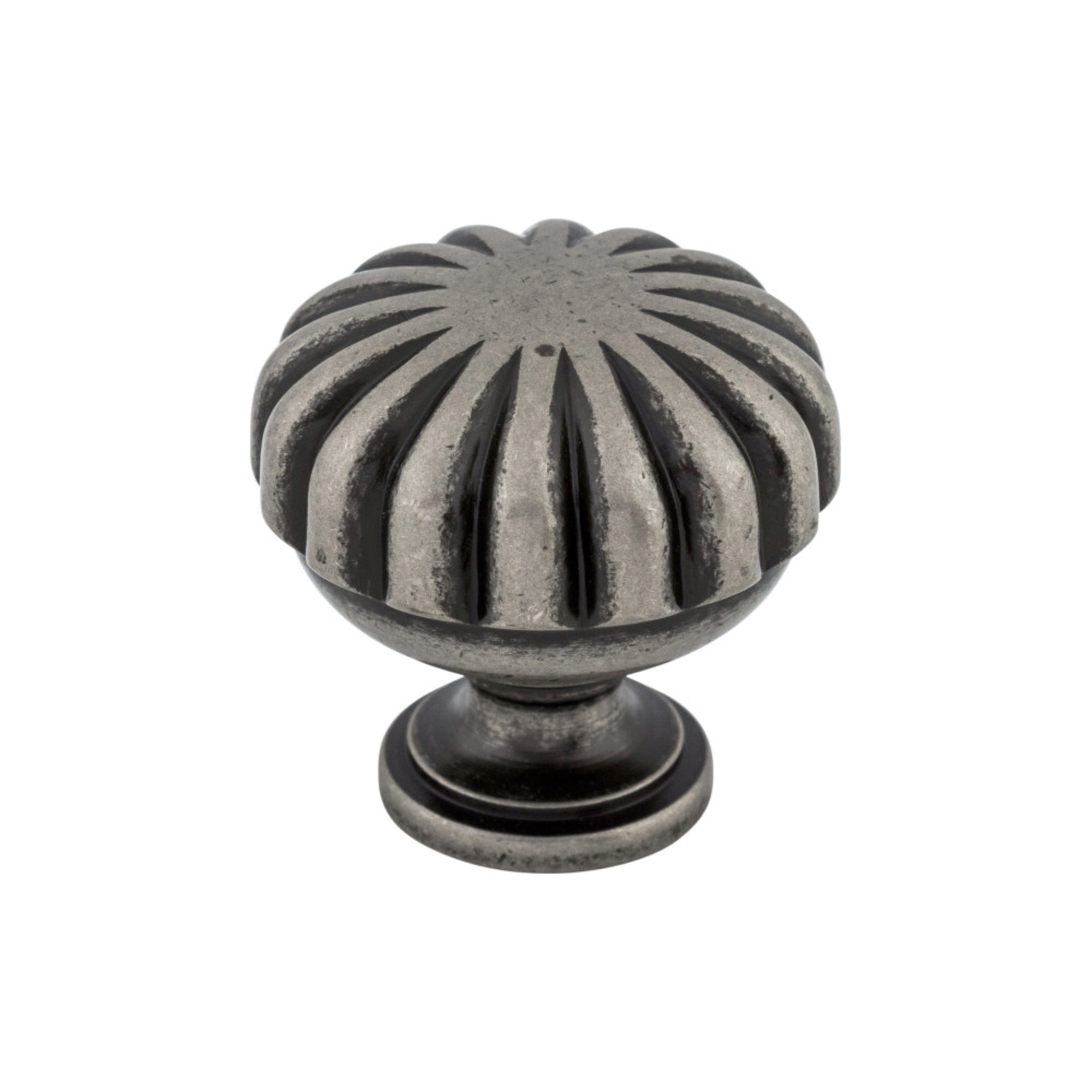 Melon 1 1/4" Diameter Round Knob - Pewter Antique
