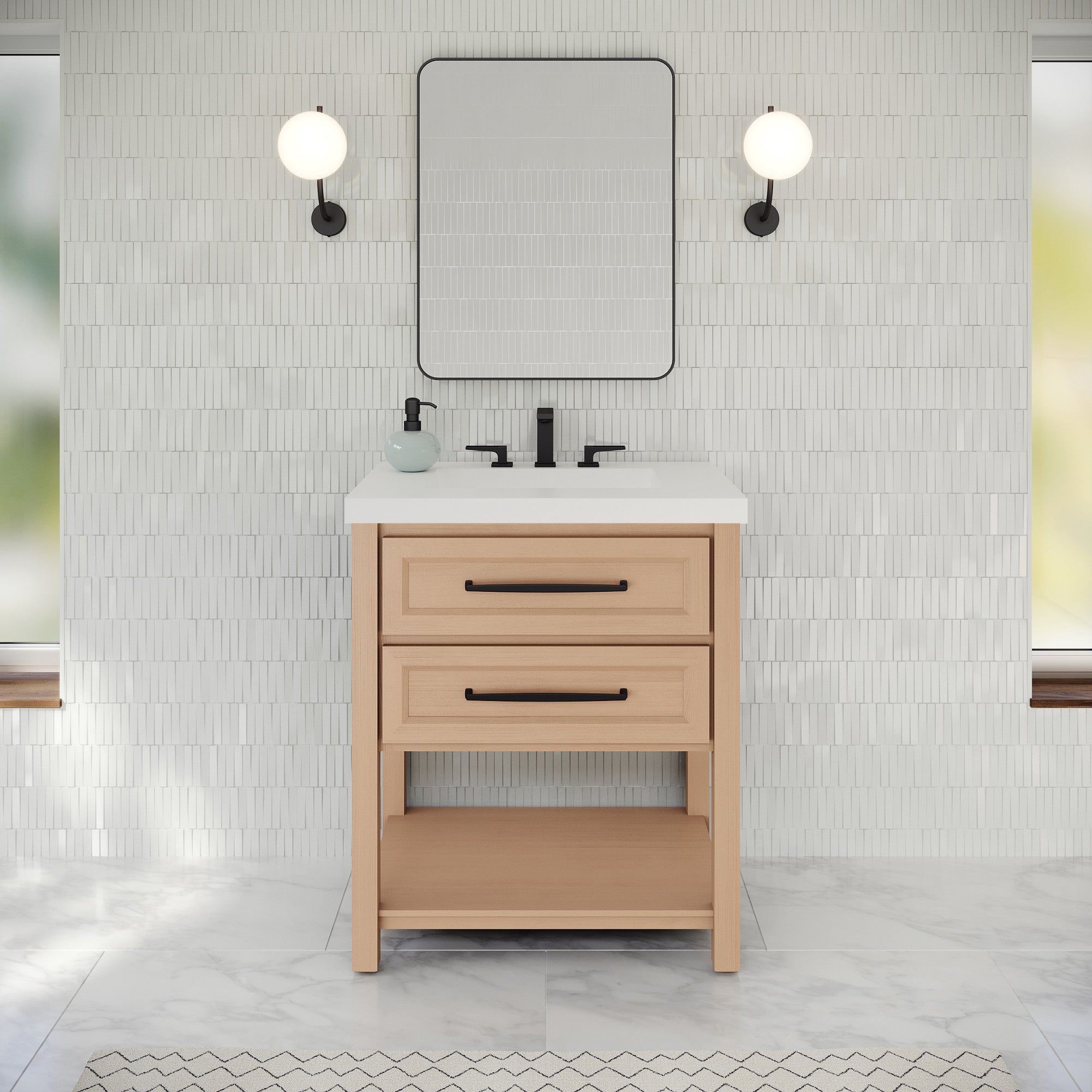 30" Kipling Vanity – Natural Oak