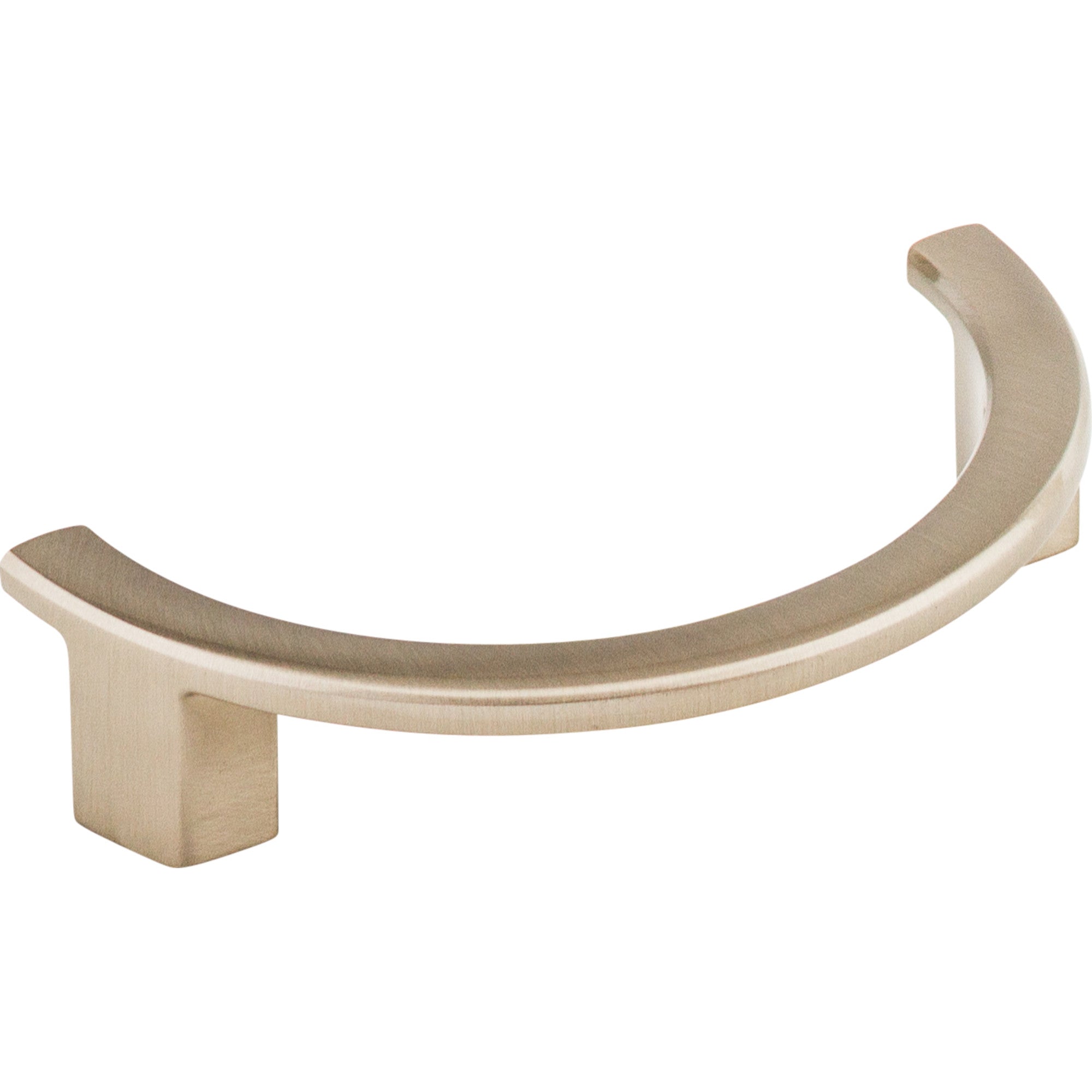 Half Circle Open 3 1/2" Center to Center Finger Pull - Brushed Satin Nickel