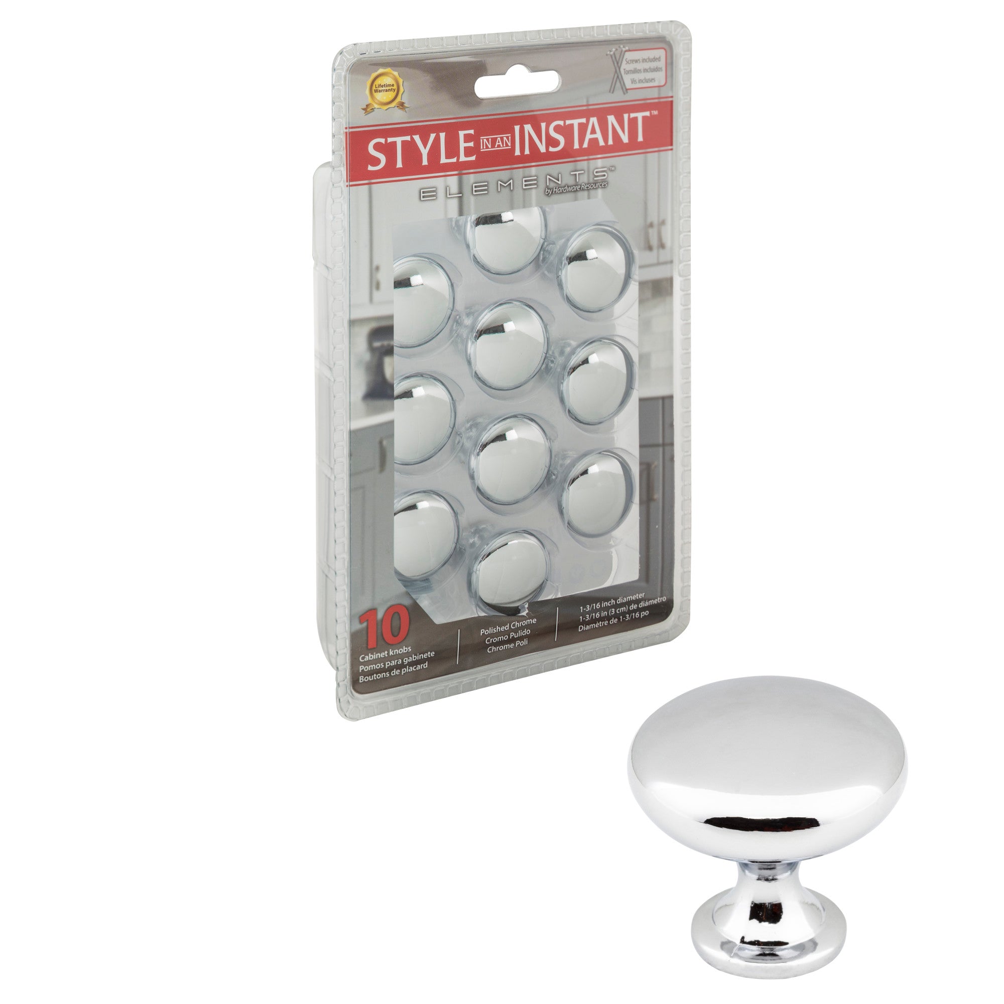 Retail Pack Hardware 1-3/16" Diameter Mushroom Knob