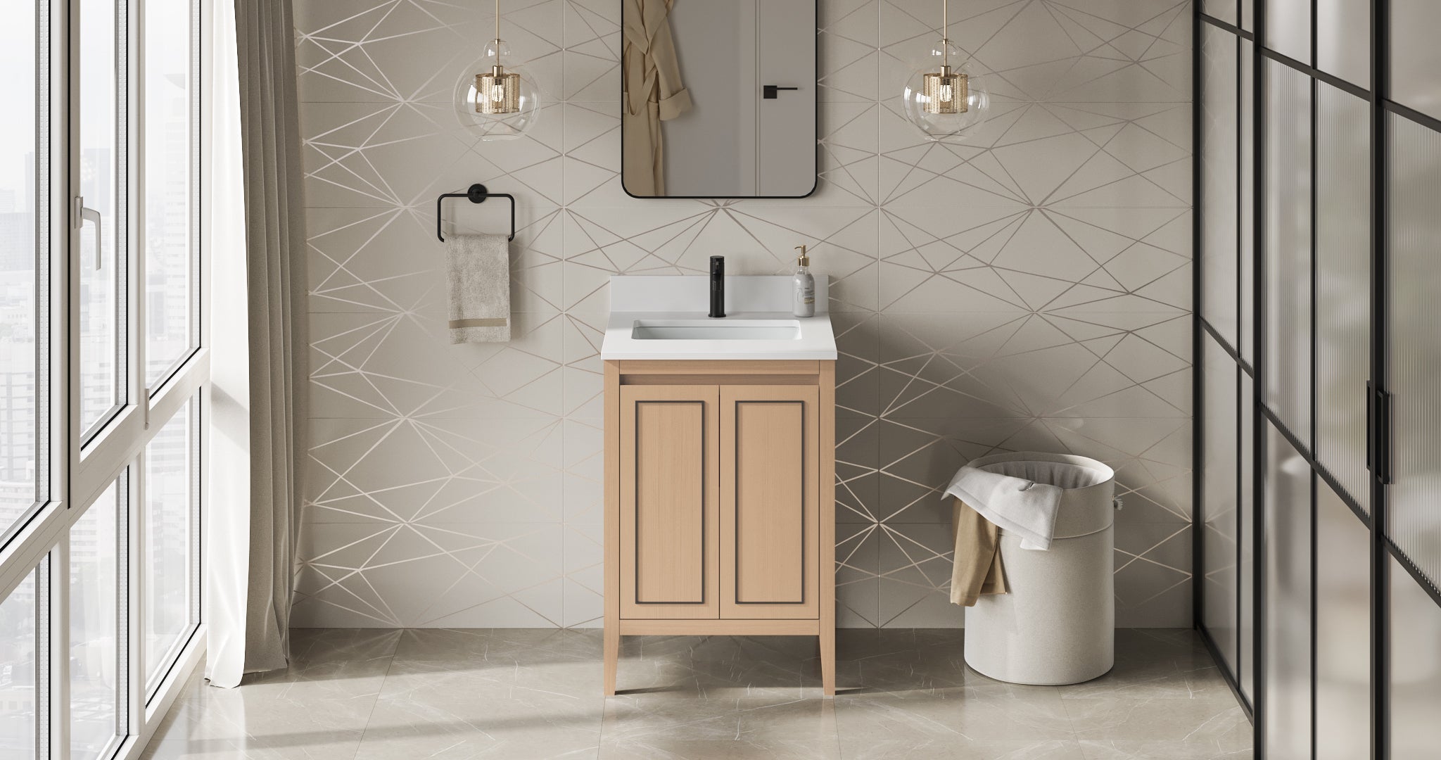 24" Percival Vanity – Natural Oak