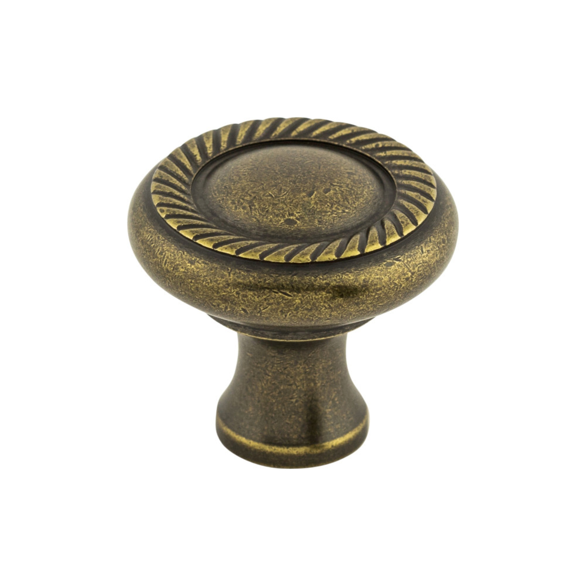 Swirl Cut 1 1/4" Diameter Round Knob - German Bronze