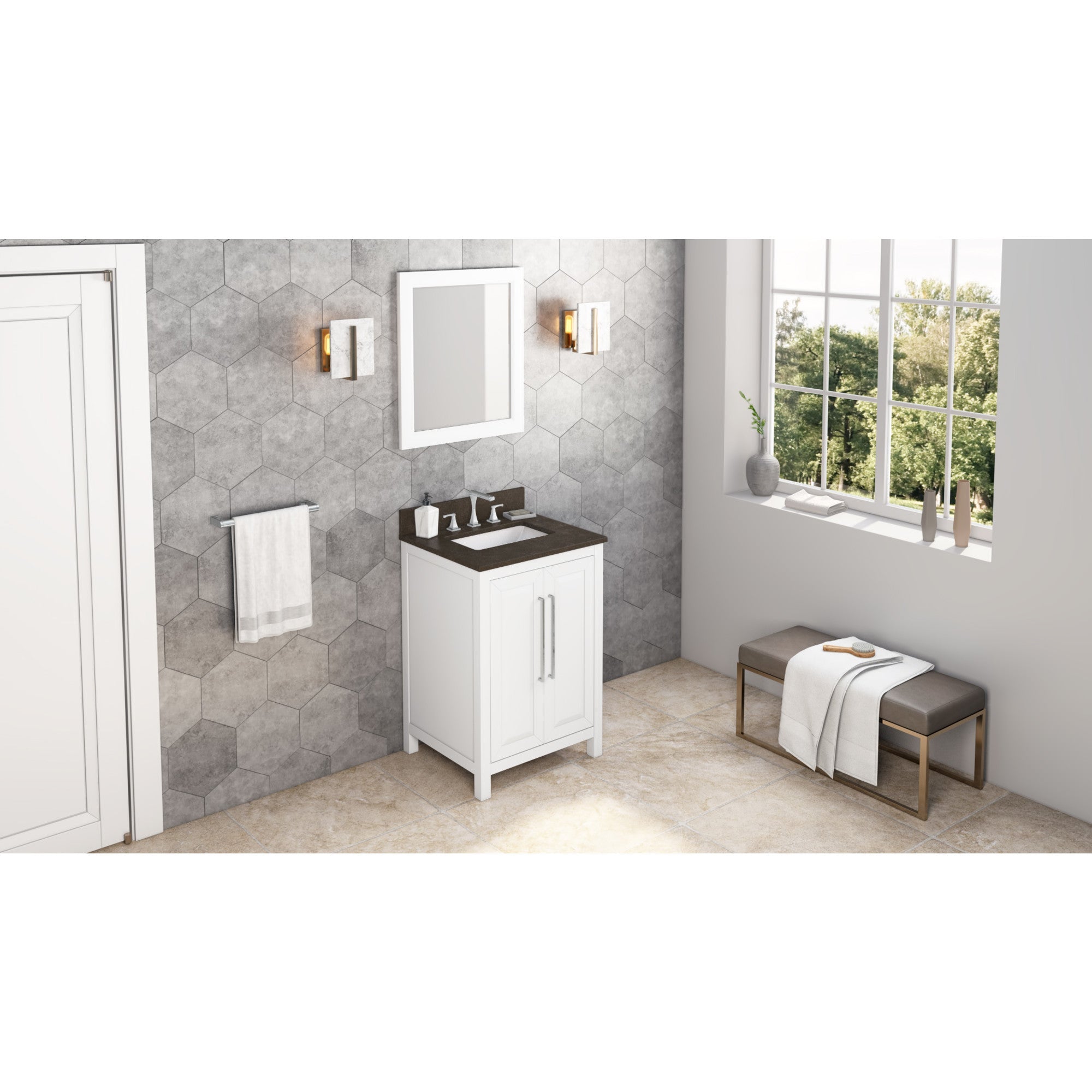 24" White Cade Vanity