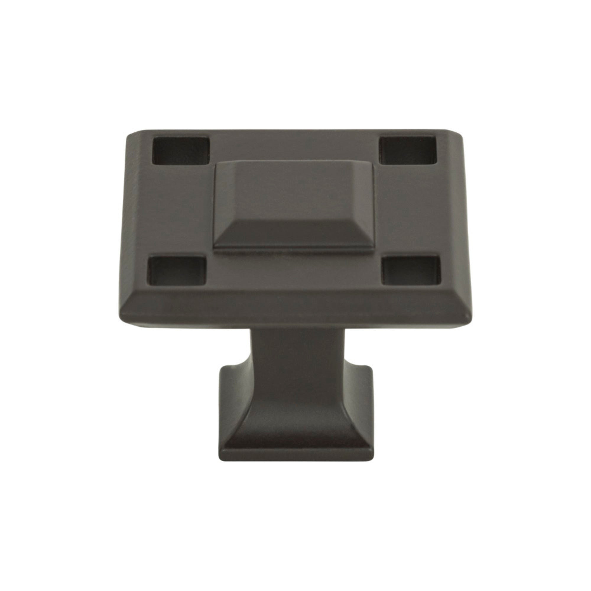 Modern Craftsman Square Knob - Aged Bronze
