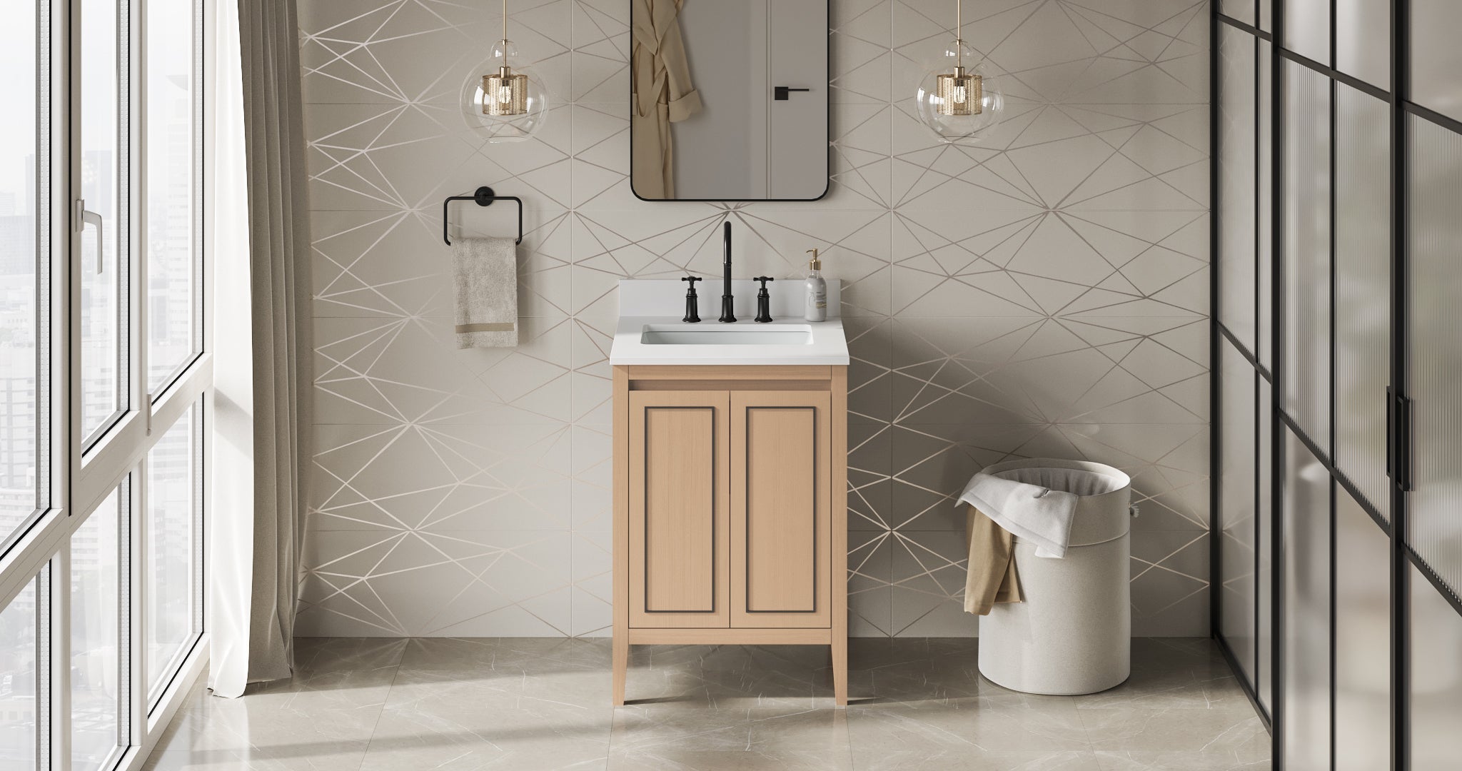 24" Percival Vanity – Natural Oak