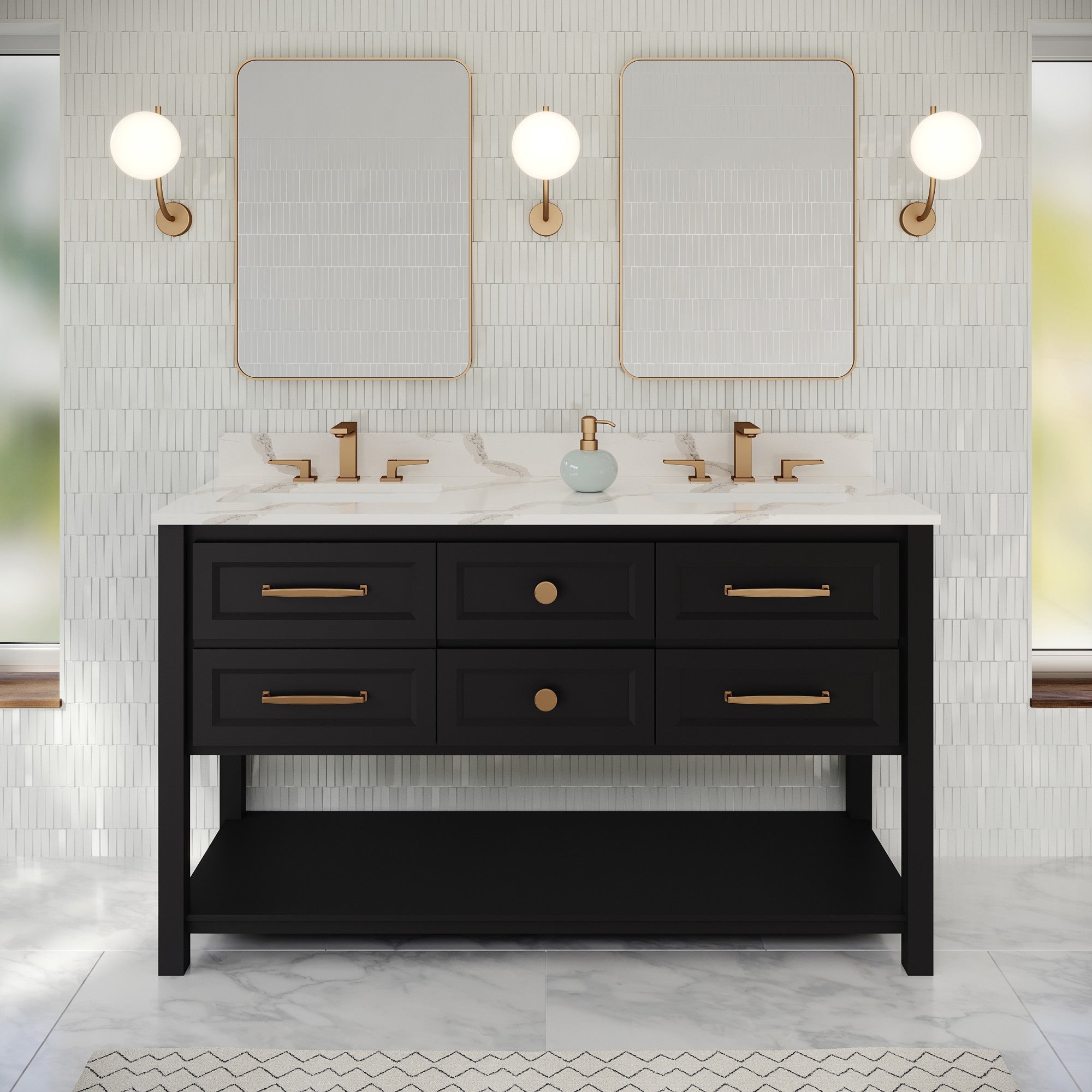 60" Kipling Vanity – Double Bowl – Blue Steel