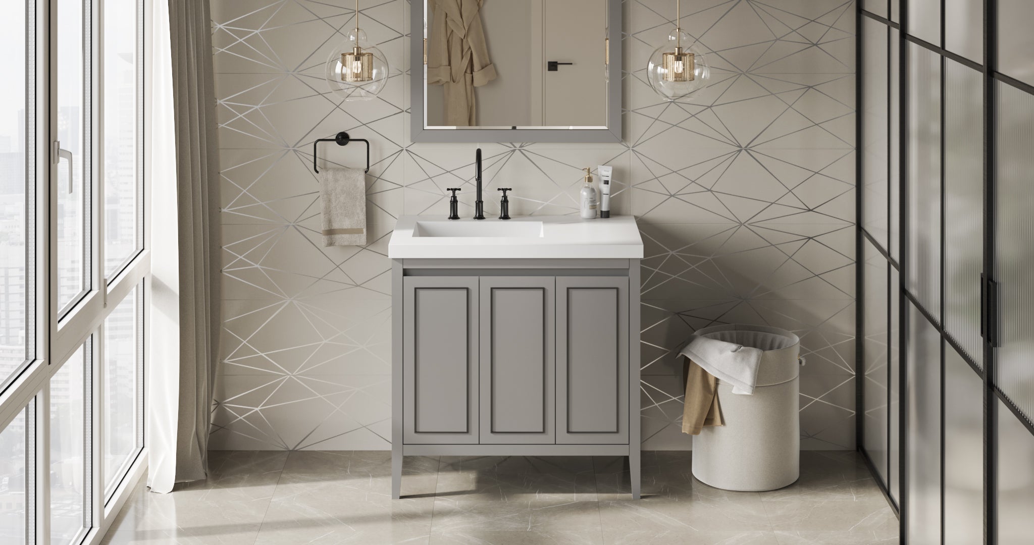 36" Percival Vanity – Grey