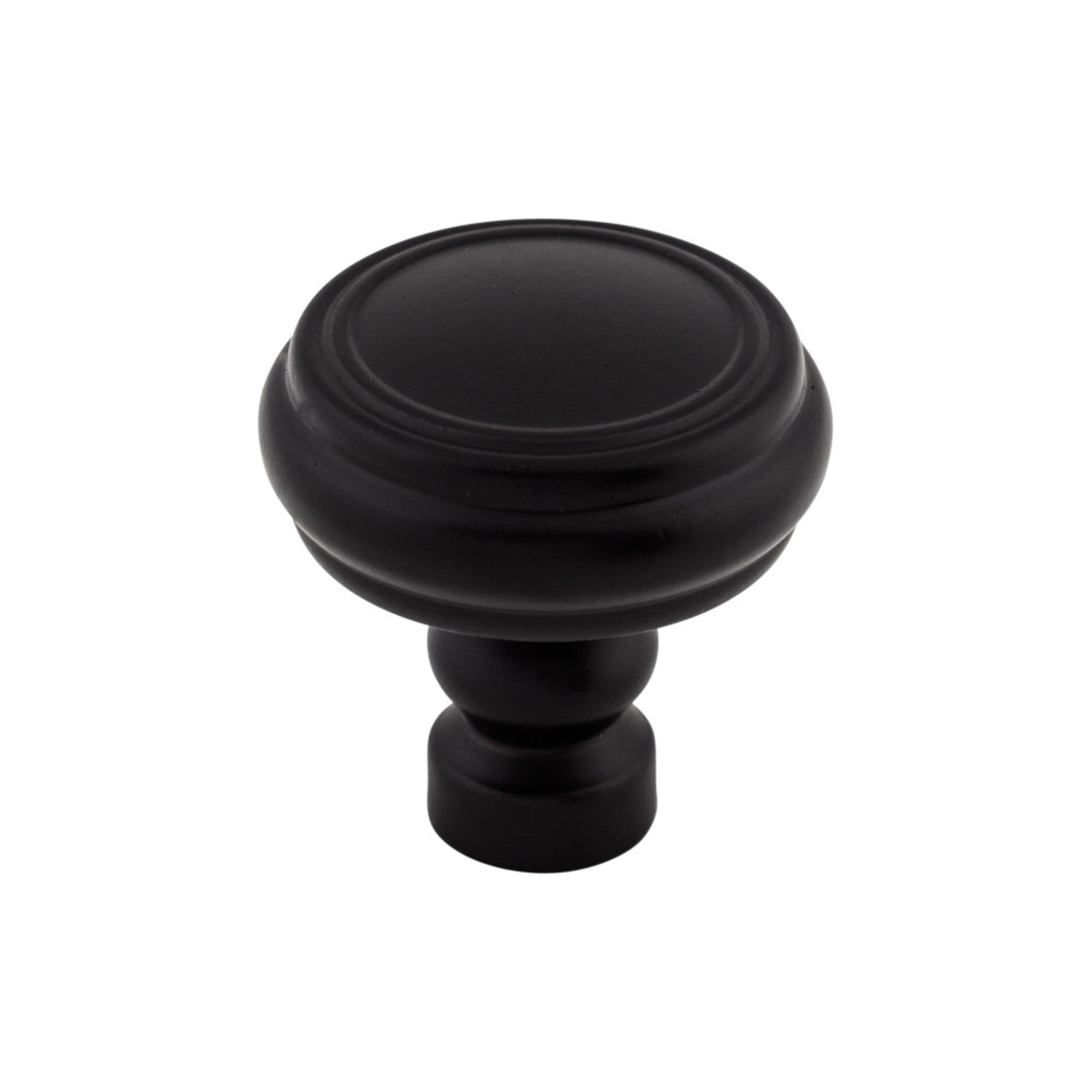 Brixton Rimmed 1 1/4" Diameter Round Knob - Flat Black