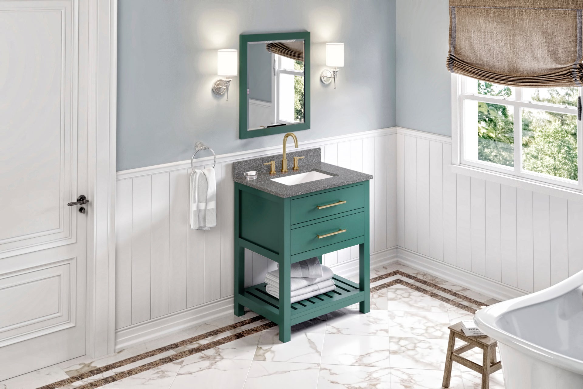 30" Wavecrest Vanity – Forest Green