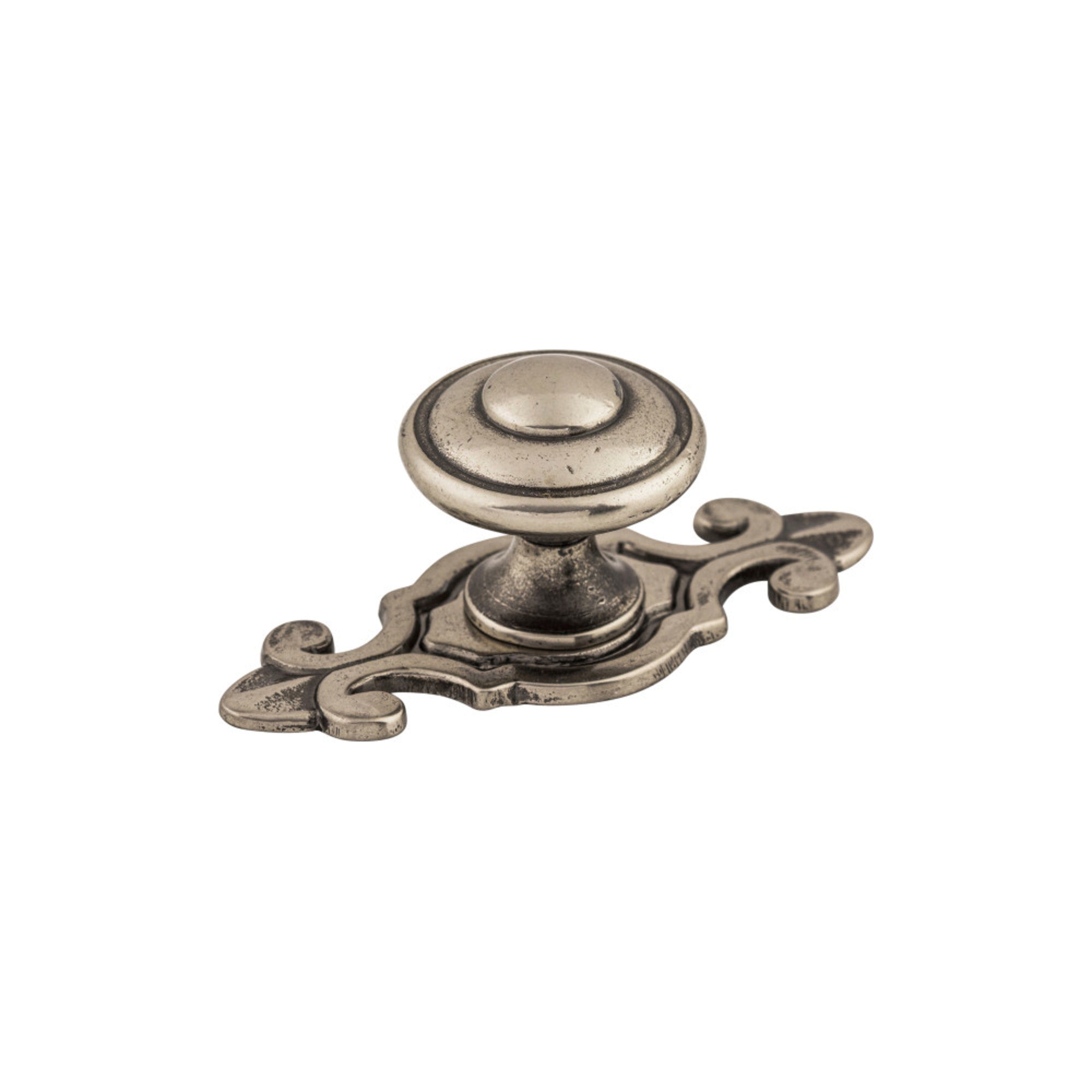 Canterbury 1 1/4" Diameter Round Knob - Pewter Antique