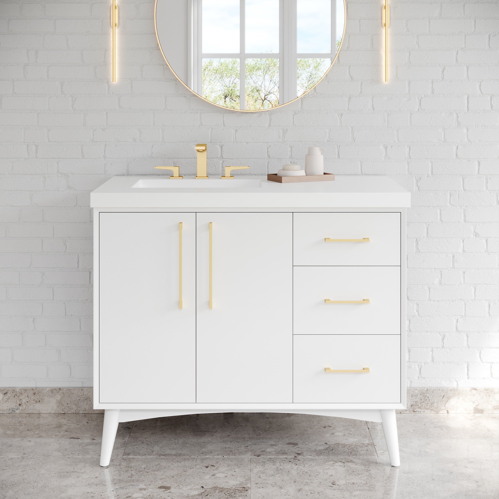 42" Dashwood Vanity – Left Offset – White