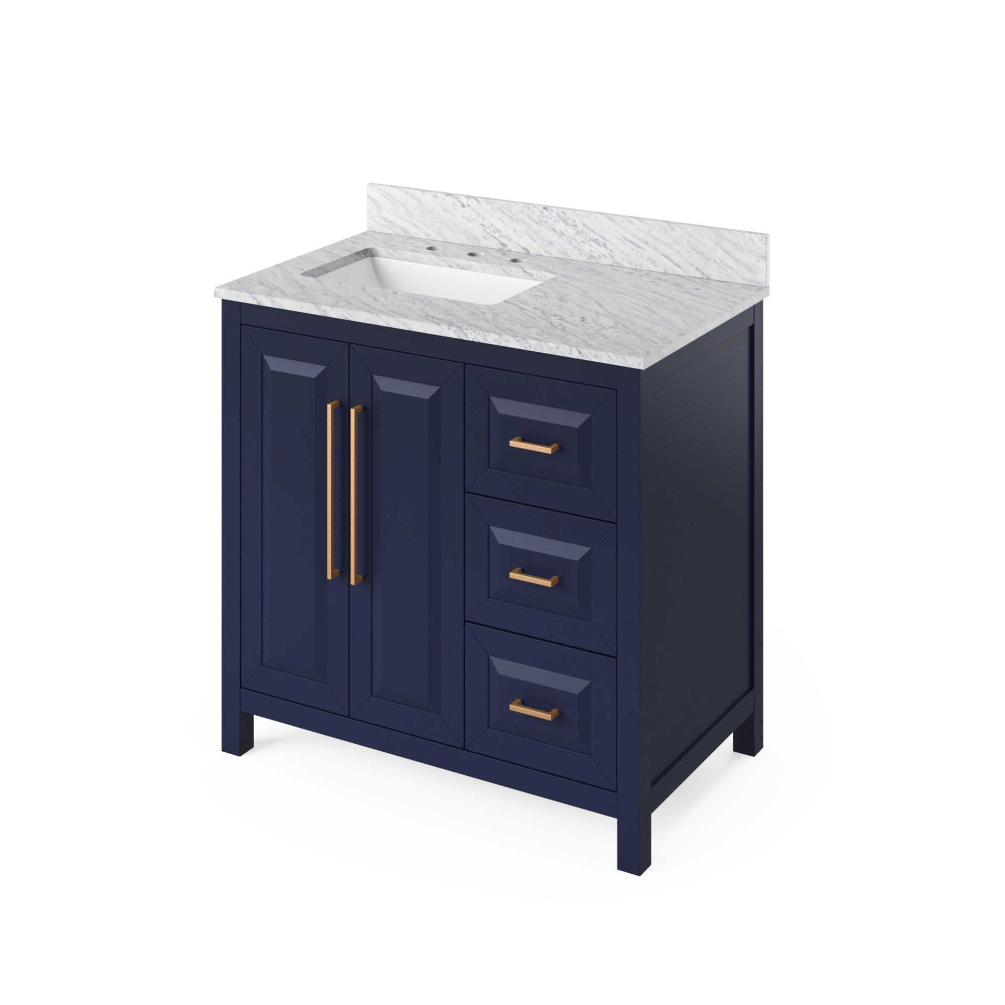 36" Cade Vanity – Left Offset - Hale Blue - No Top
