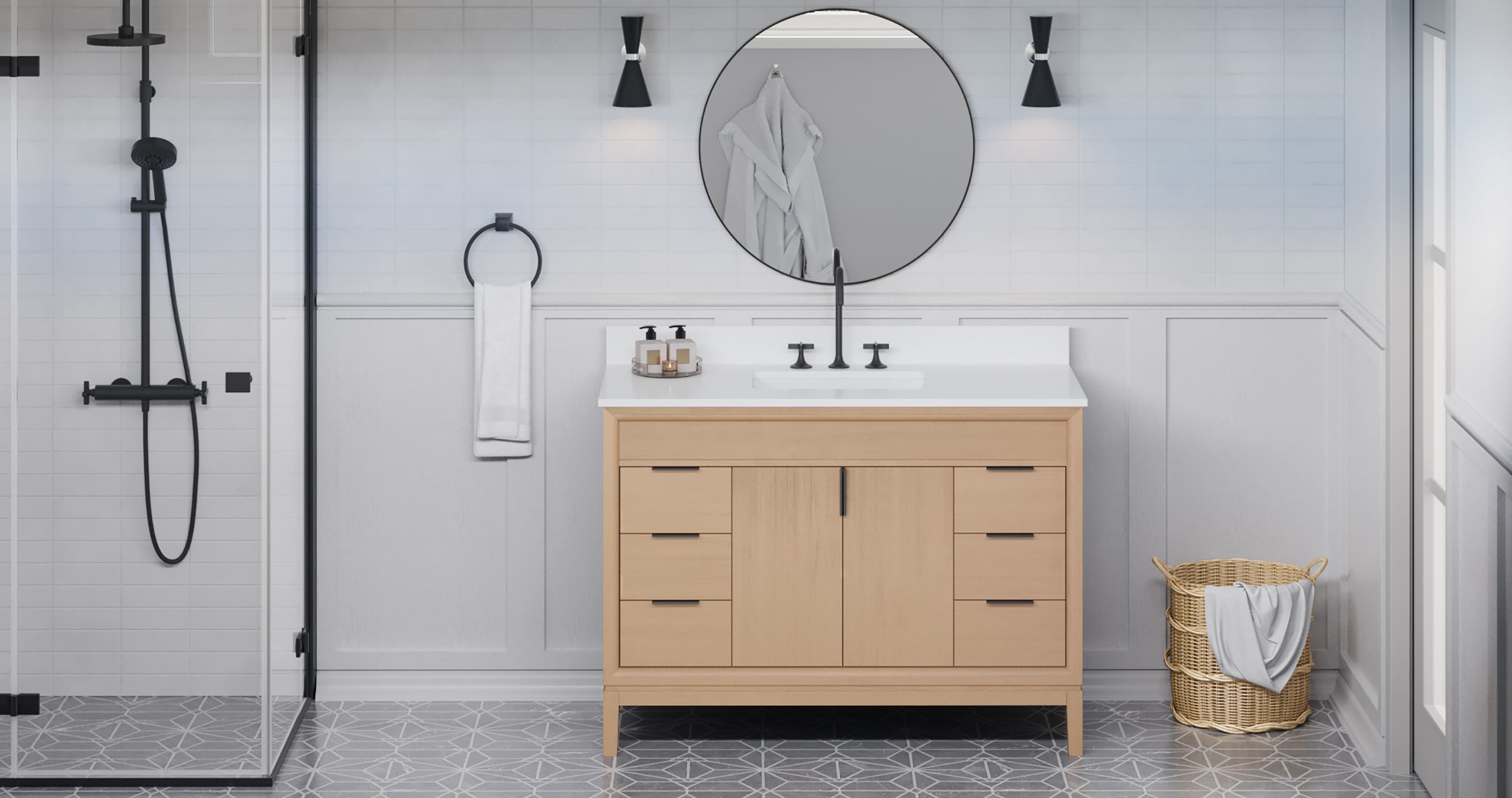 48" Theodora Vanity – Natural Oak