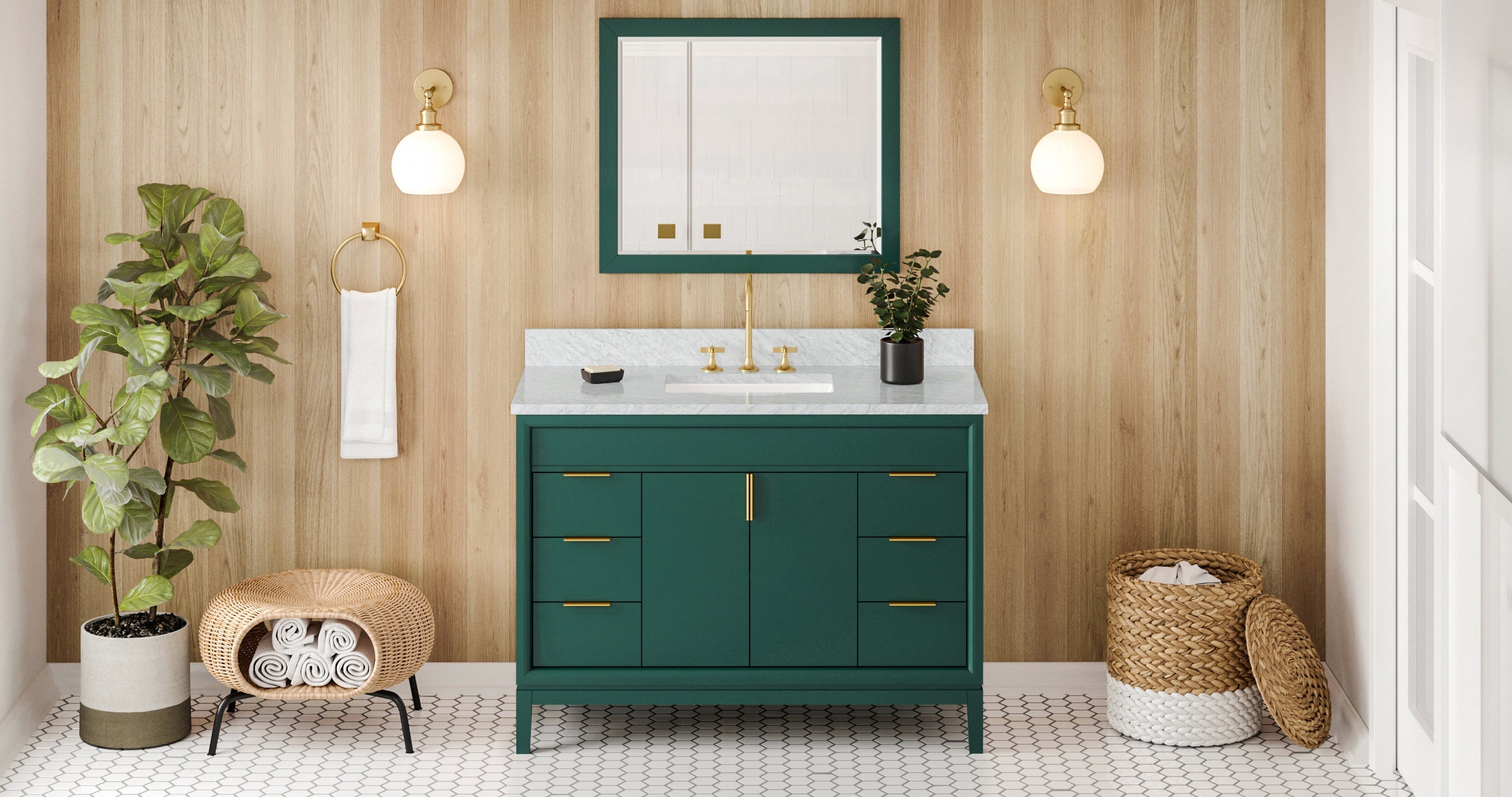 48" Theodora Vanity – Forest Green