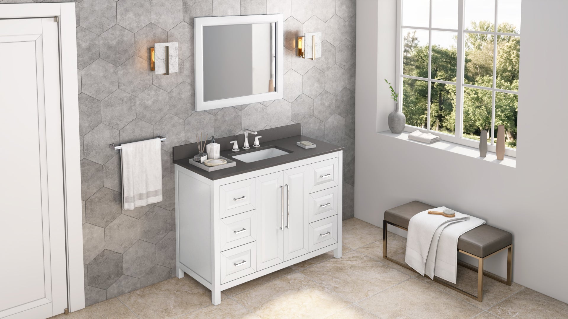 48" White Cade Vanity