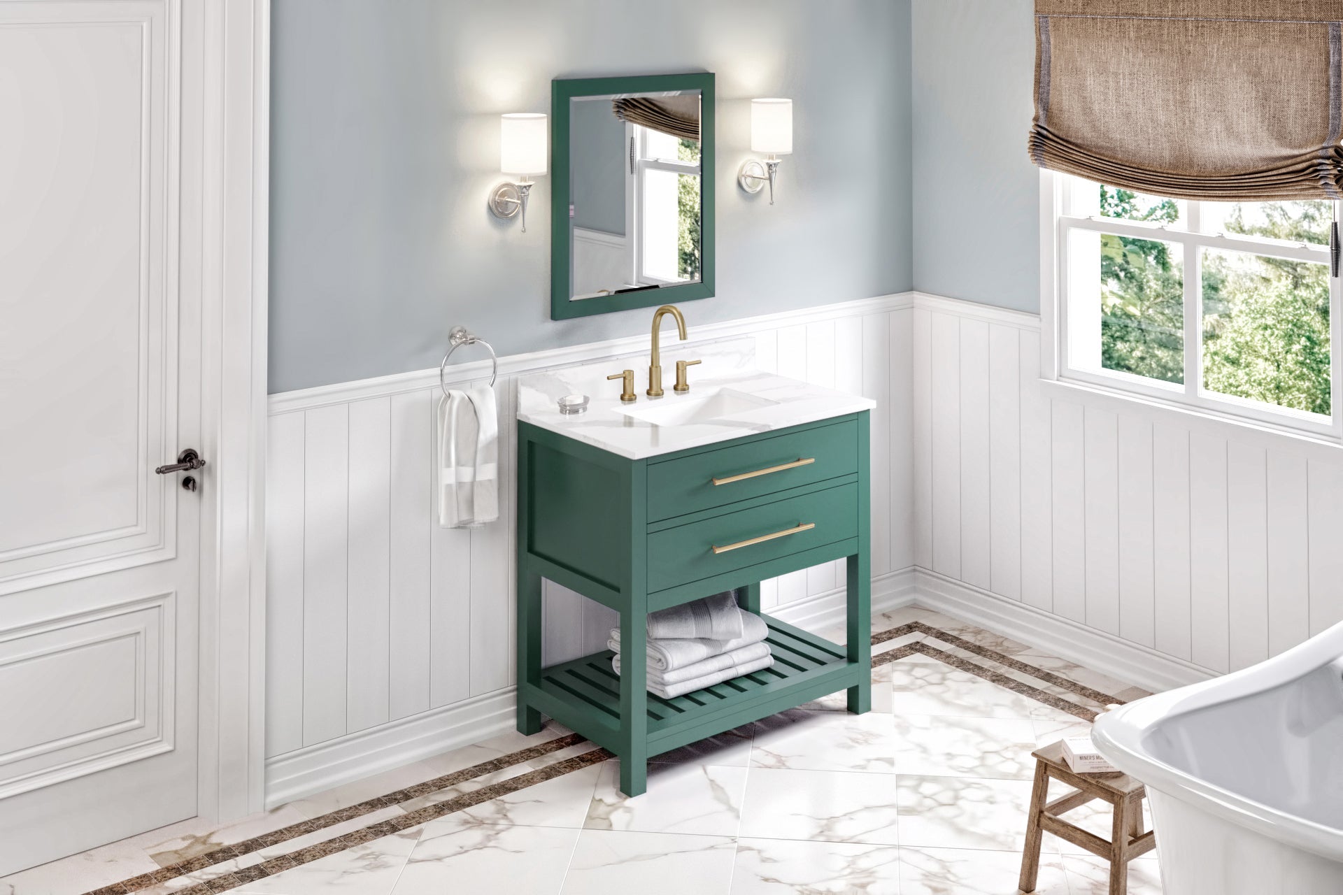36" Wavecrest Vanity – Forest Green