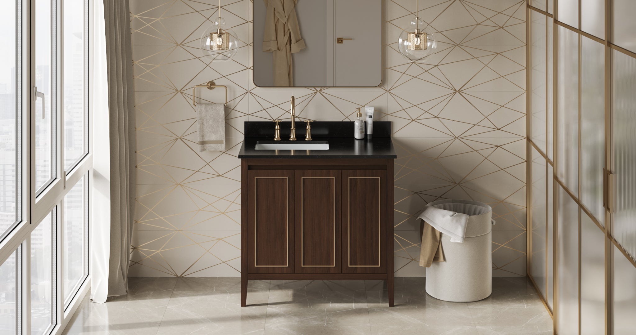 36" Percival Vanity – Dark Walnut