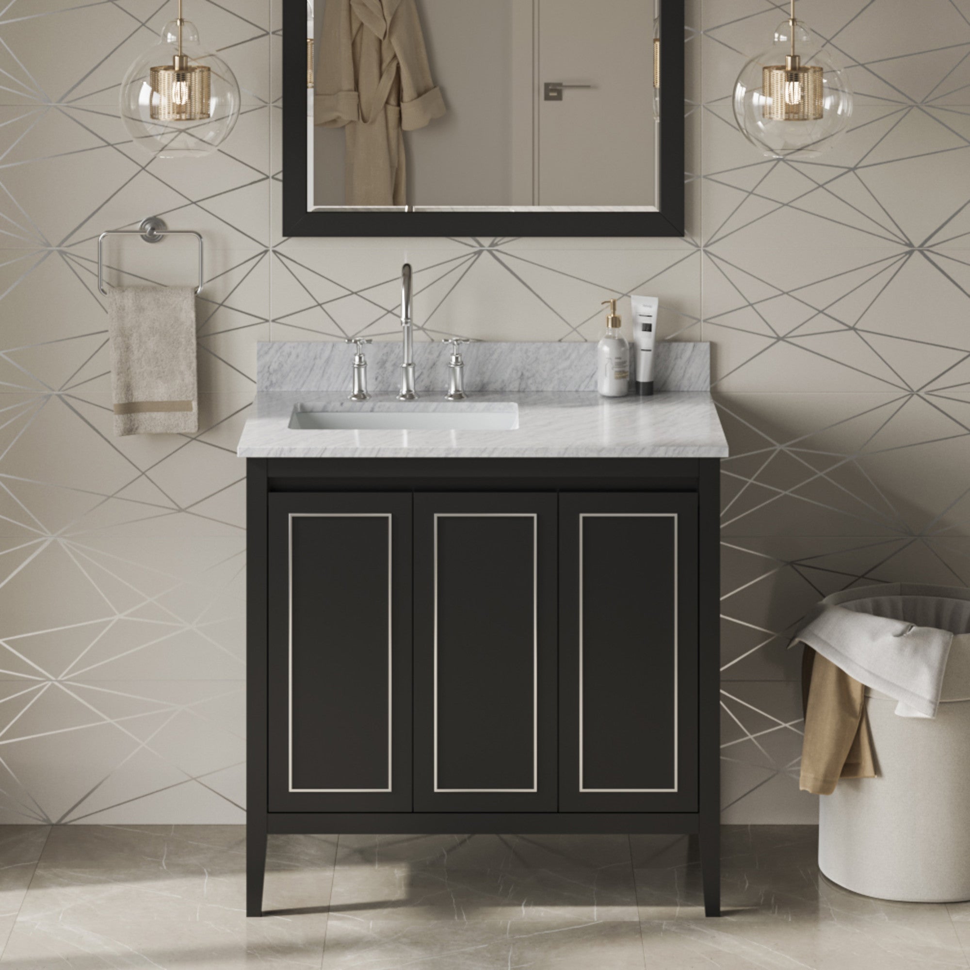 36" Percival Vanity – Left Offset – Black