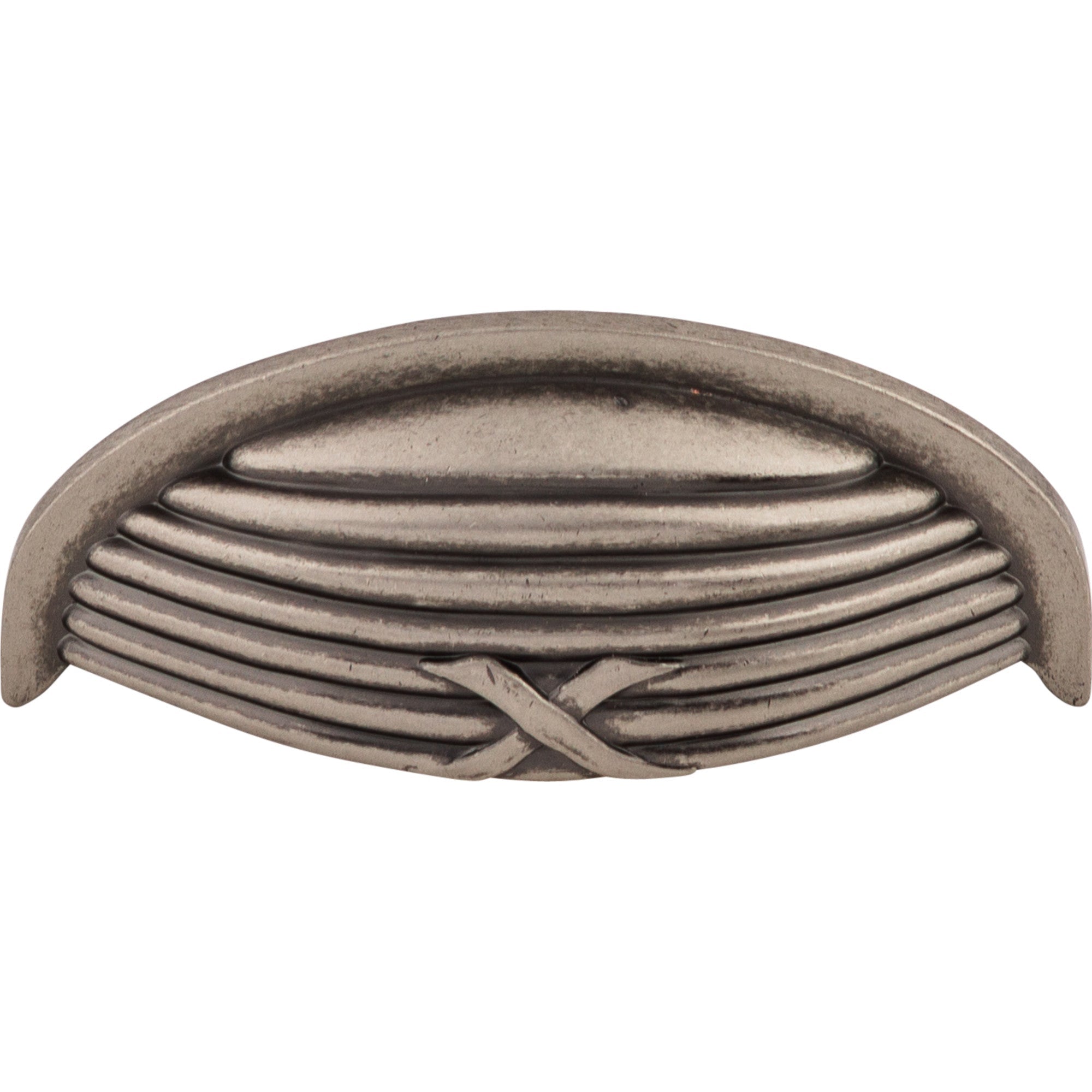 Ribbon & Reed Cup/Bin Pull - Pewter Antique