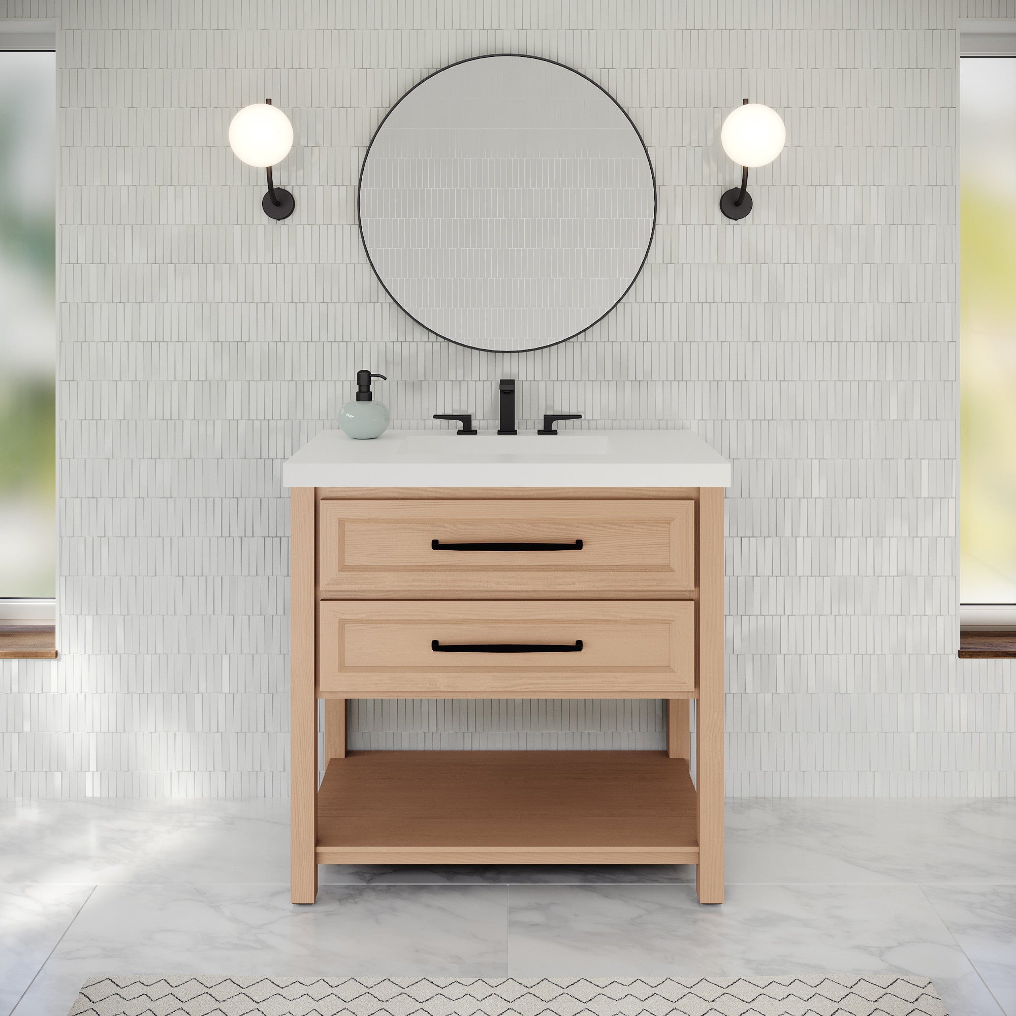 36" Kipling Vanity – Natural Oak