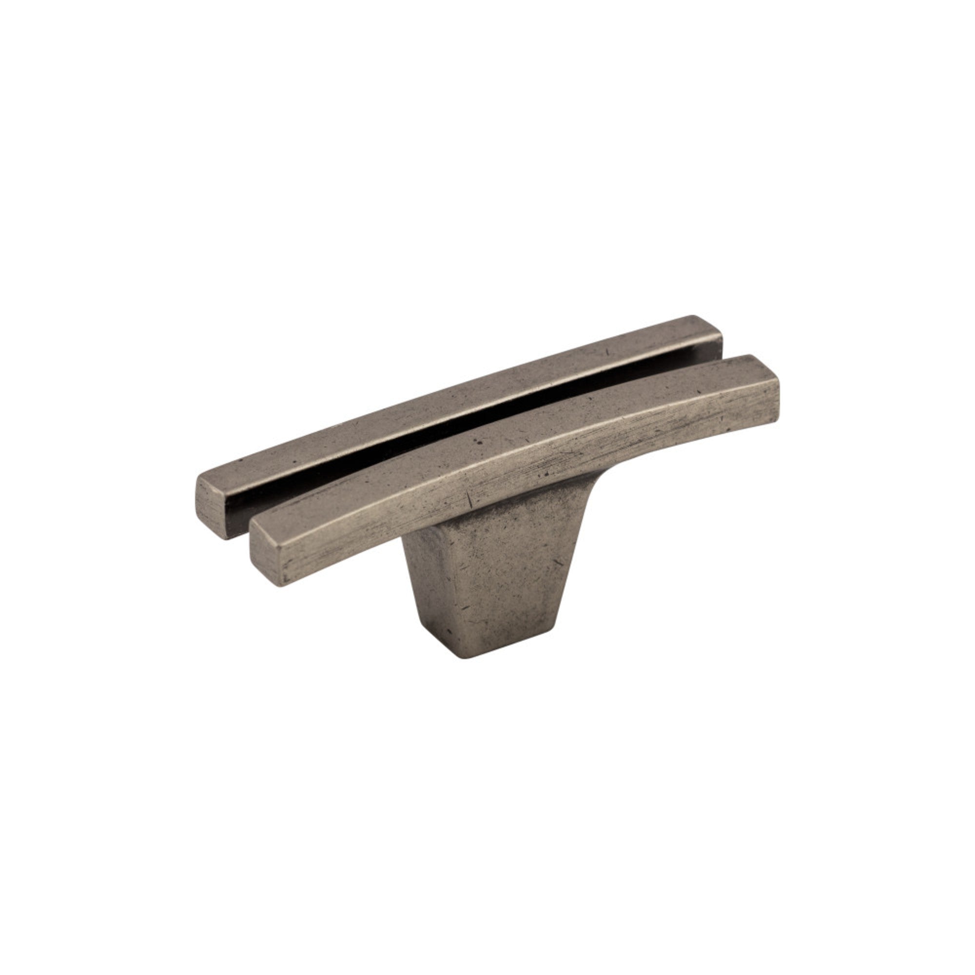 Flared 2 5/8" Length Geometric Knob - Pewter Antique