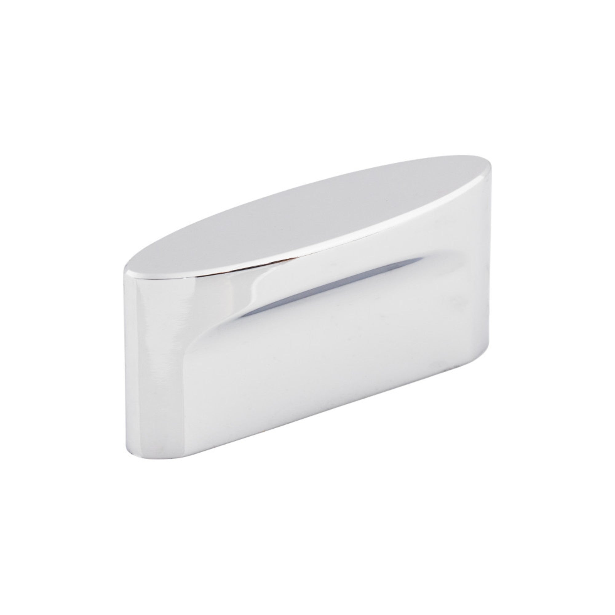 Oval Slot 1 1/2" Center to Center Oval Knob - Polished Chrome