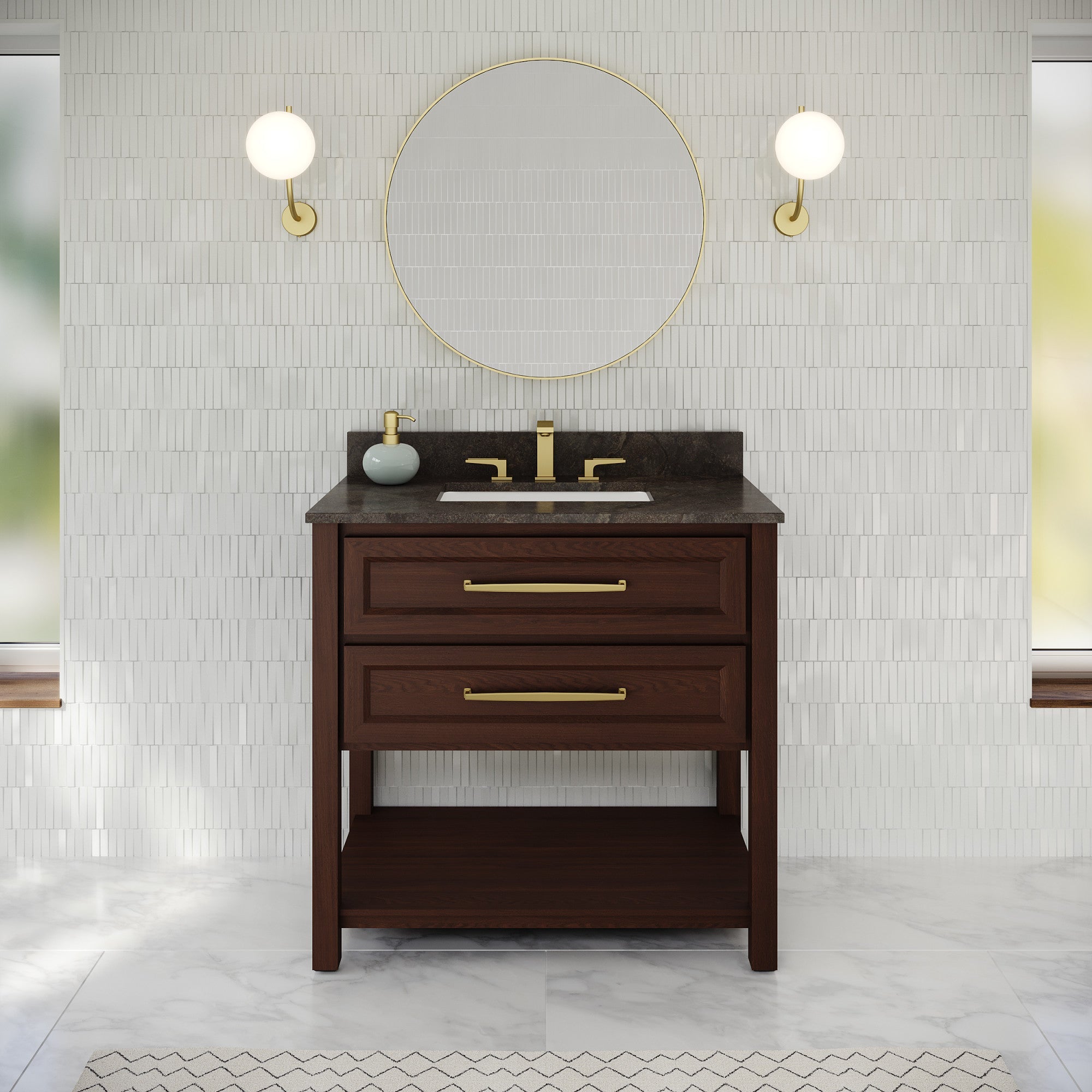 36" Kipling Vanity – Dark Walnut