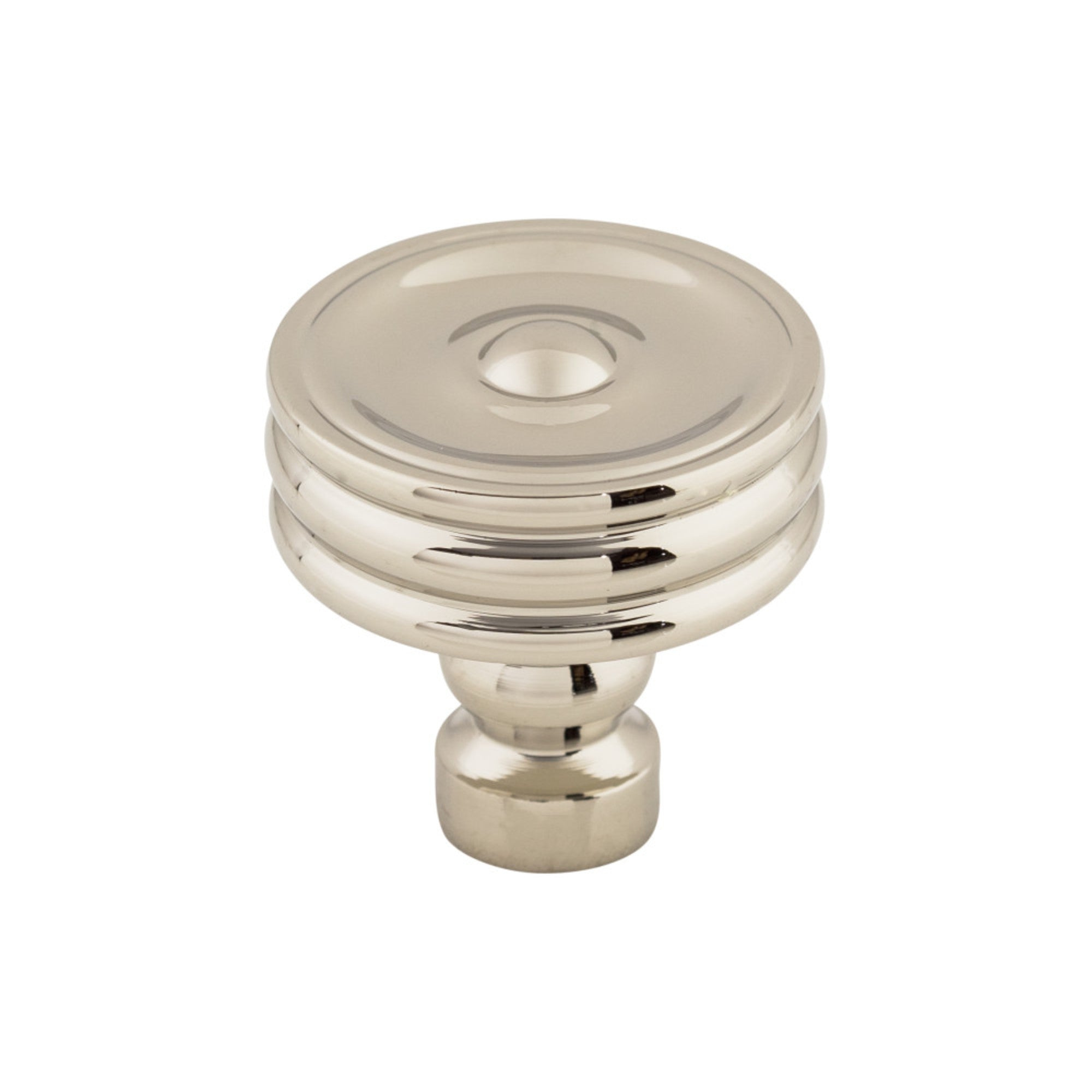 Brixton Ridged 1 1/4" Diameter Round Knob - Polished Nickel