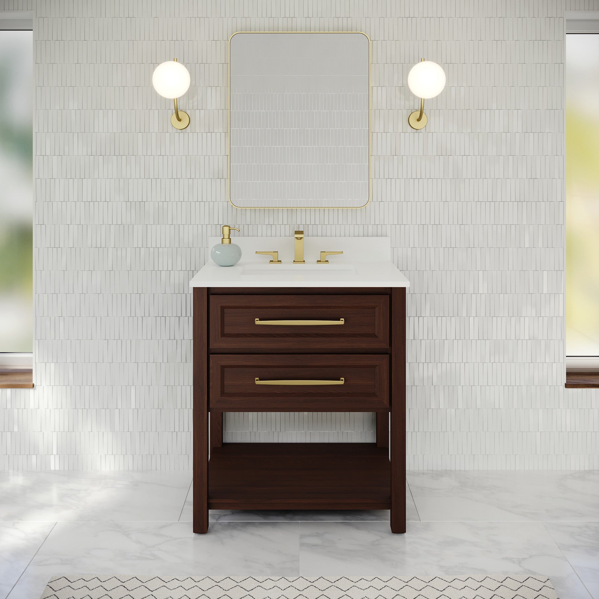 30" Kipling Vanity – Dark Walnut
