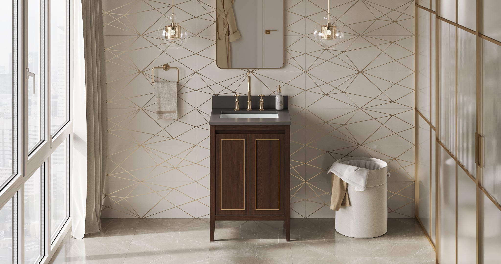 24" Percival Vanity – Dark Walnut