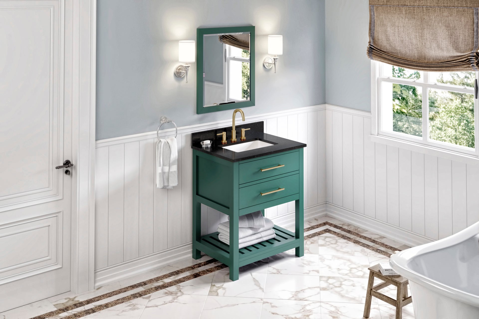 30" Wavecrest Vanity – Forest Green