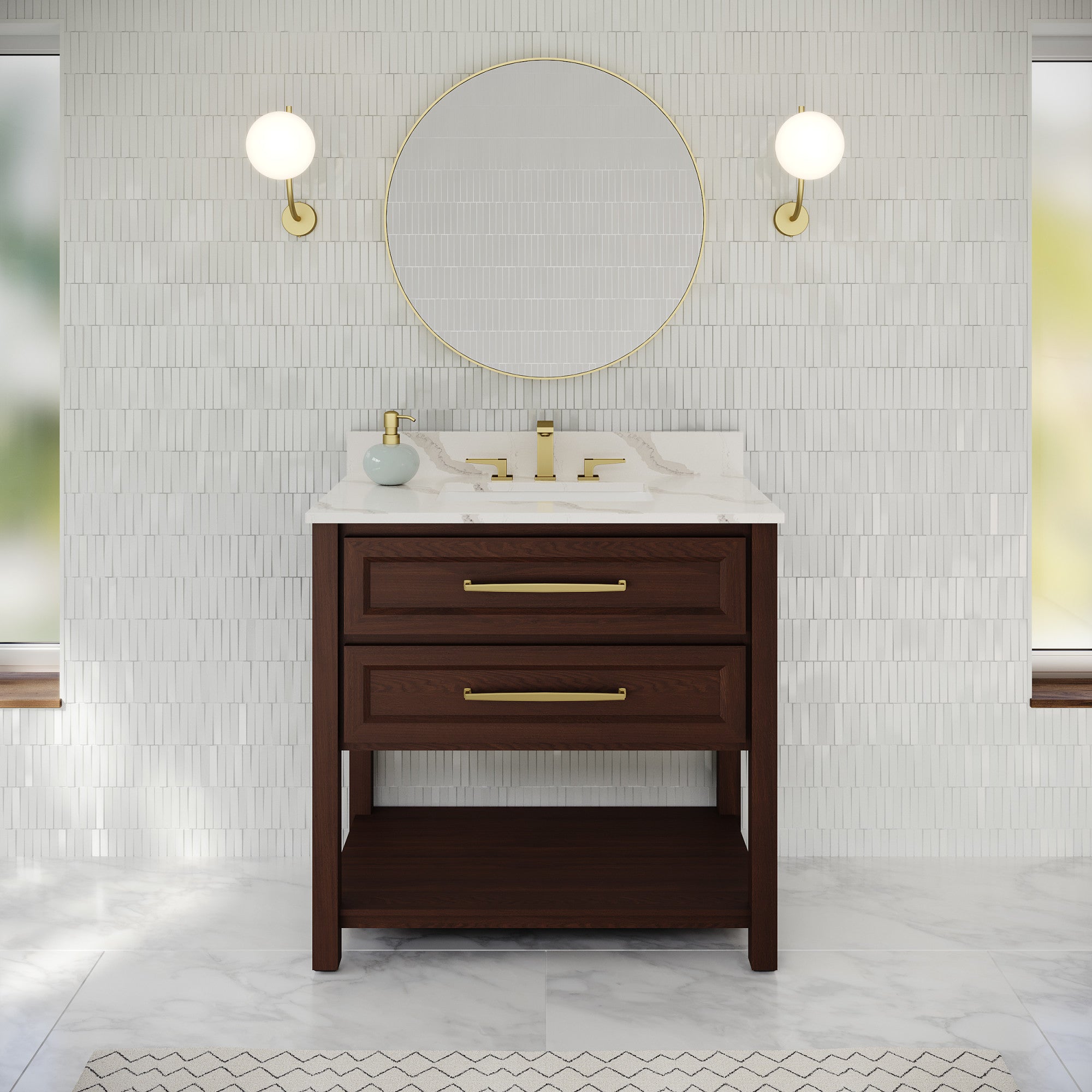 36" Kipling Vanity – Dark Walnut